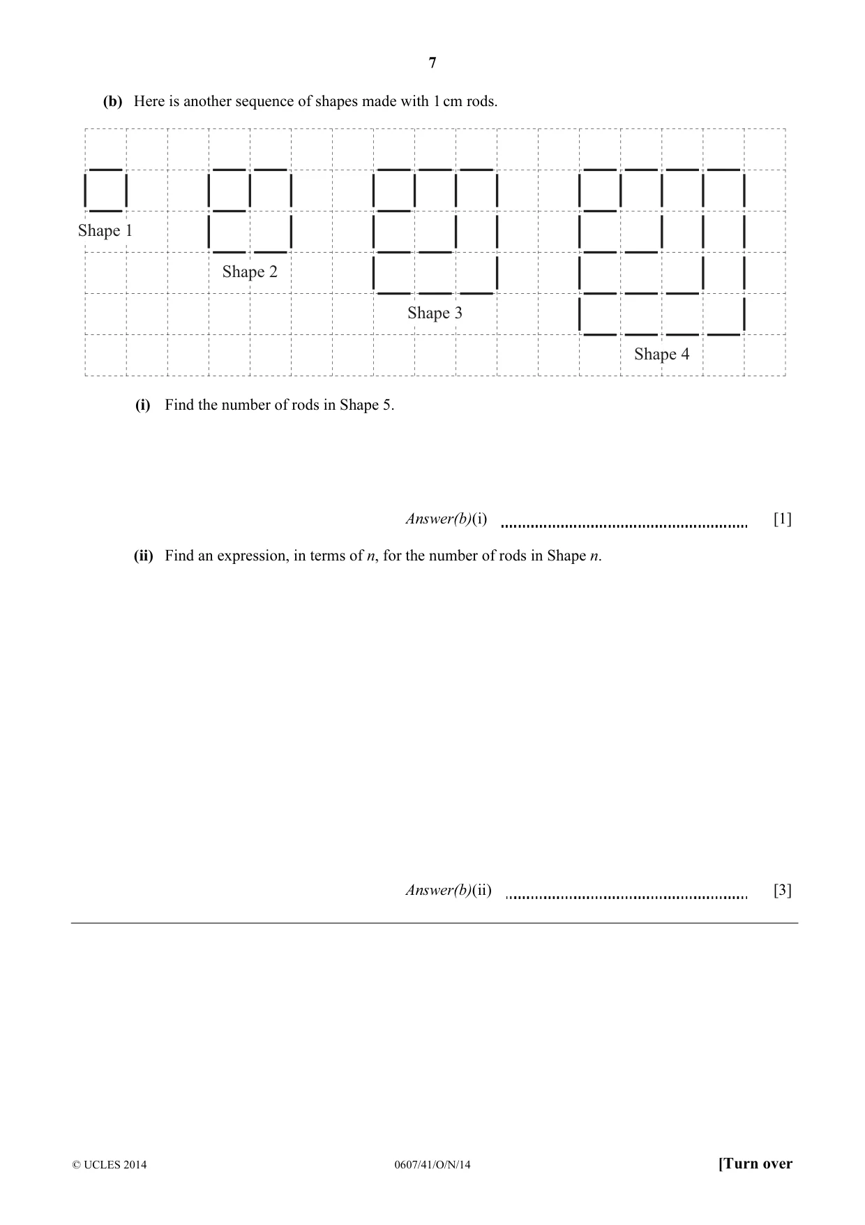Cambridge IGCSE Mathematics - International 0607 2014 Oct/Nov Paper 4 · Variant 1 question paper, page 7 of 20