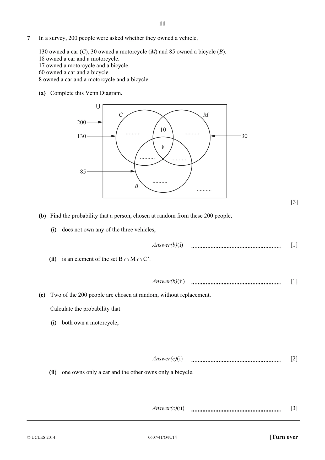Cambridge IGCSE Mathematics - International 0607 2014 Oct/Nov Paper 4 · Variant 1 question paper, page 11 of 20