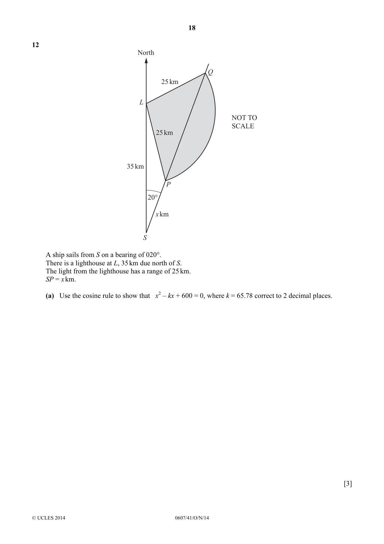 Cambridge IGCSE Mathematics - International 0607 2014 Oct/Nov Paper 4 · Variant 1 question paper, page 18 of 20