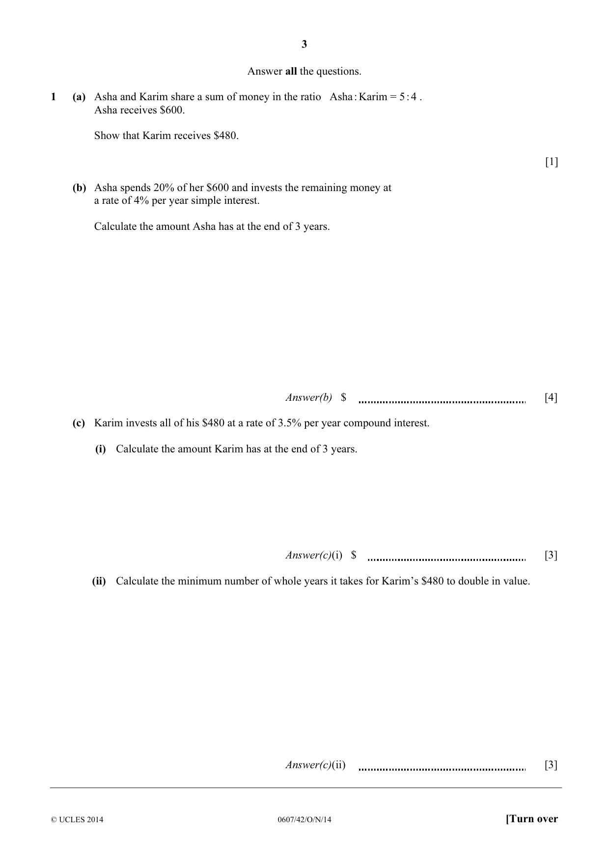 Cambridge IGCSE Mathematics - International 0607 2014 Oct/Nov Paper 4 · Variant 2 question paper, page 3 of 20