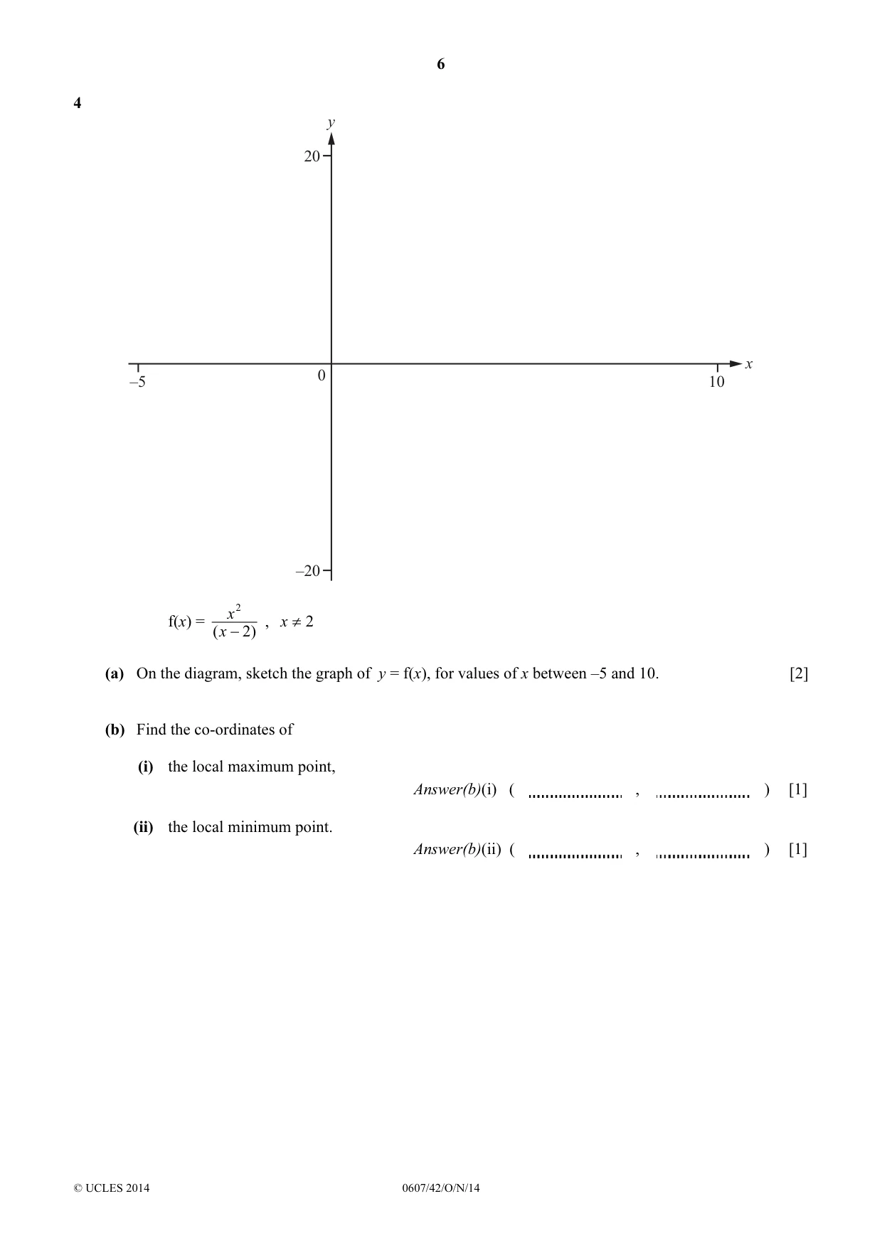 Cambridge IGCSE Mathematics - International 0607 2014 Oct/Nov Paper 4 · Variant 2 question paper, page 6 of 20