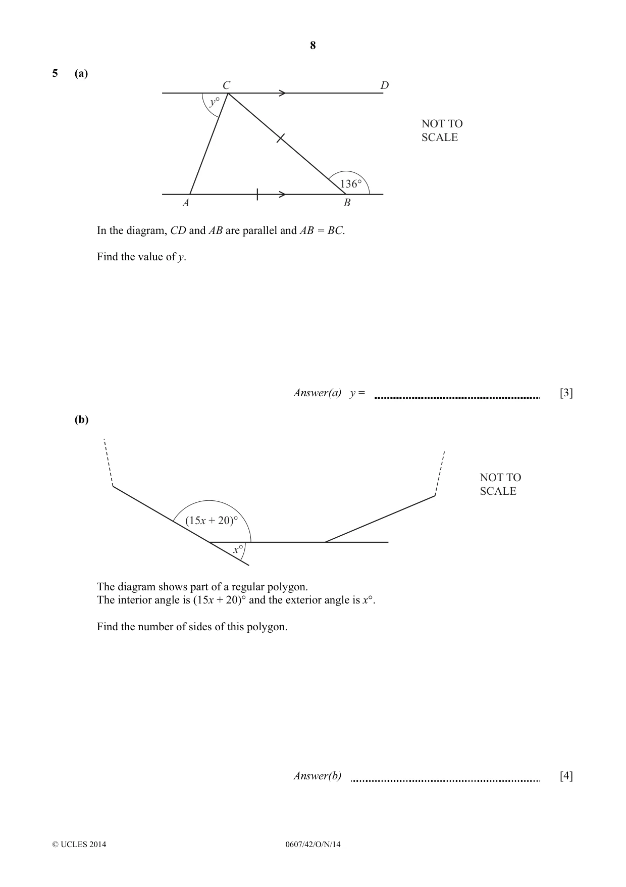 Cambridge IGCSE Mathematics - International 0607 2014 Oct/Nov Paper 4 · Variant 2 question paper, page 8 of 20