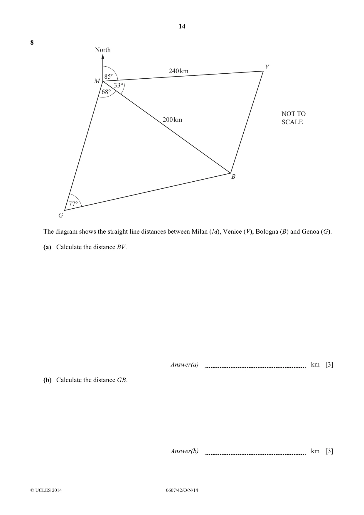 Cambridge IGCSE Mathematics - International 0607 2014 Oct/Nov Paper 4 · Variant 2 question paper, page 14 of 20