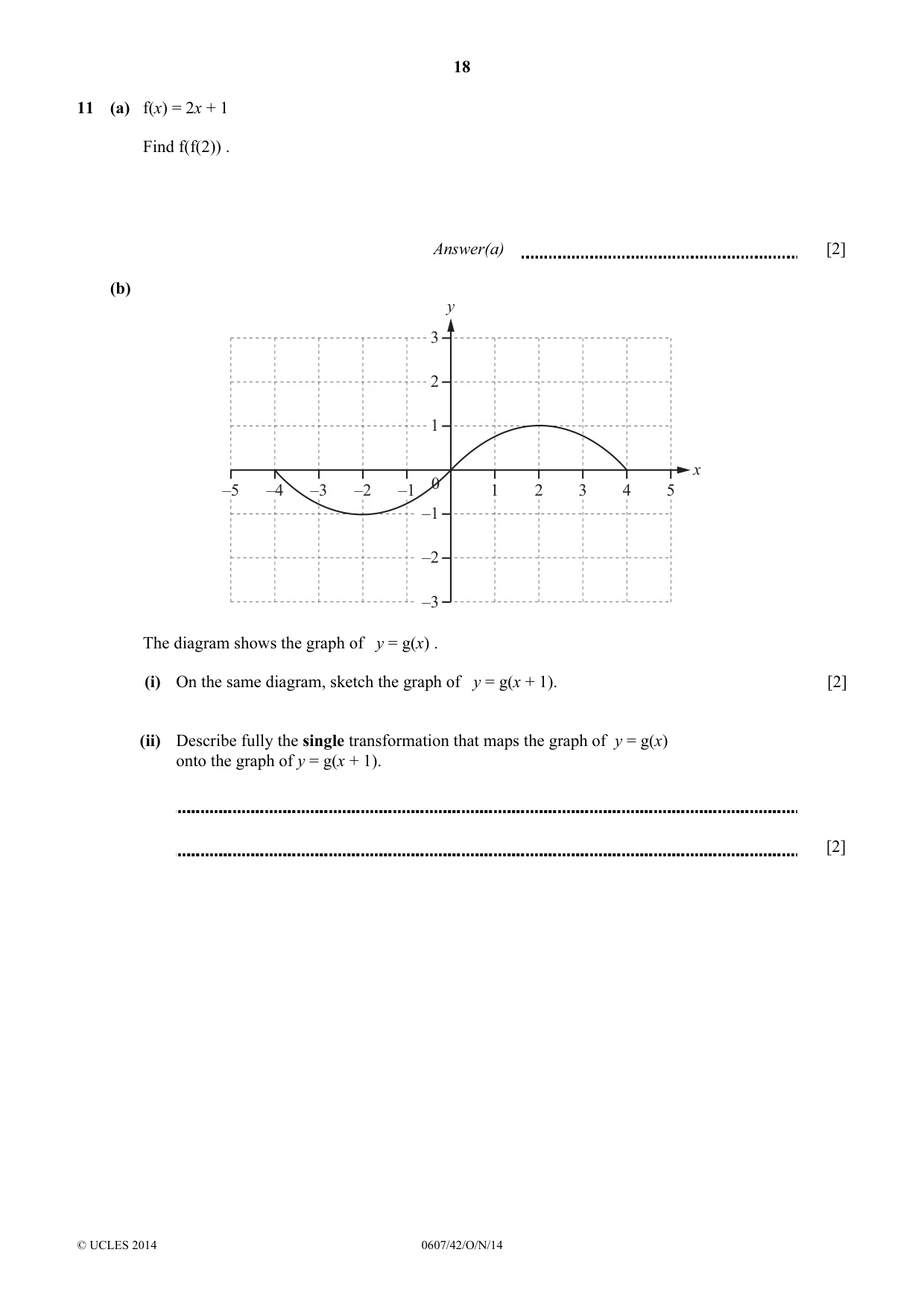 Cambridge IGCSE Mathematics - International 0607 2014 Oct/Nov Paper 4 · Variant 2 question paper, page 18 of 20