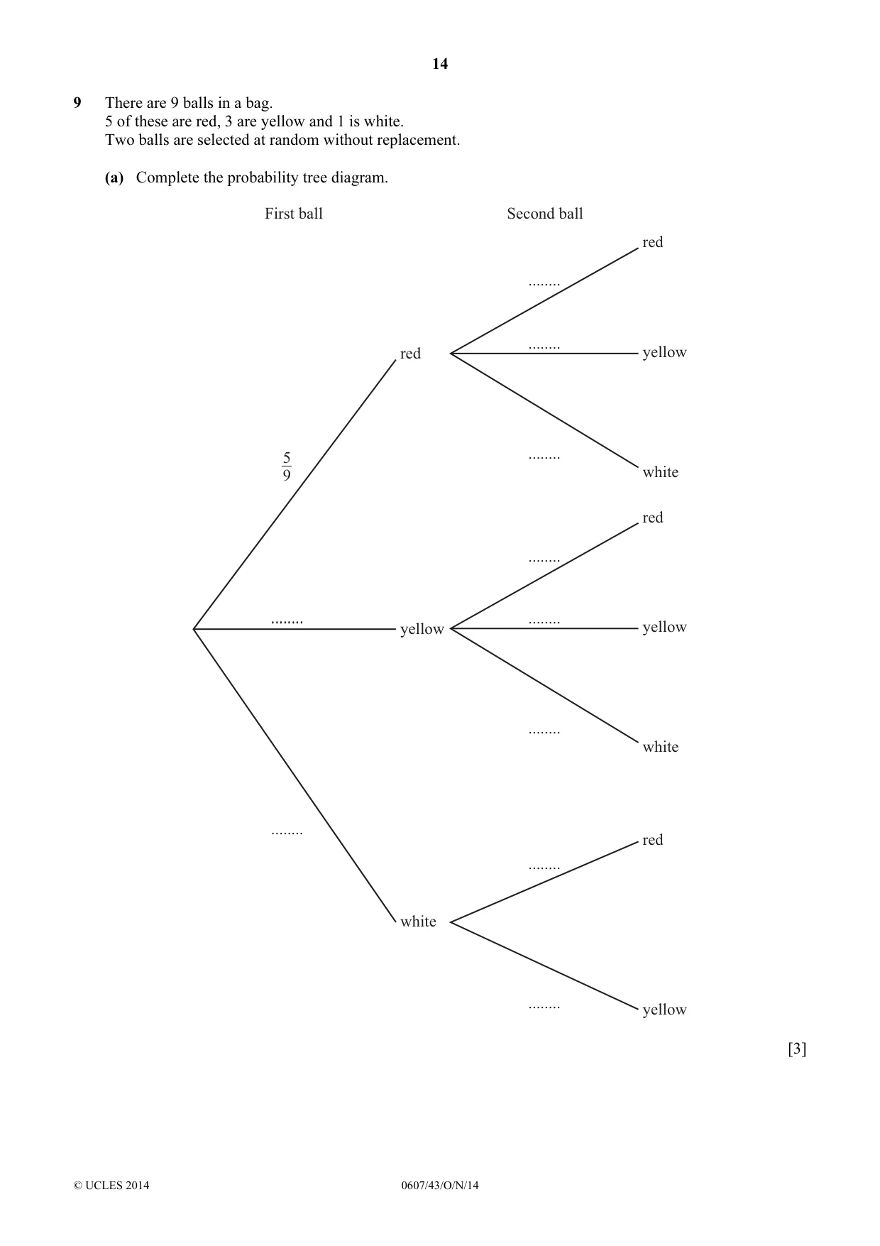Cambridge IGCSE Mathematics - International 0607 2014 Oct/Nov Paper 4 · Variant 3 question paper, page 14 of 20