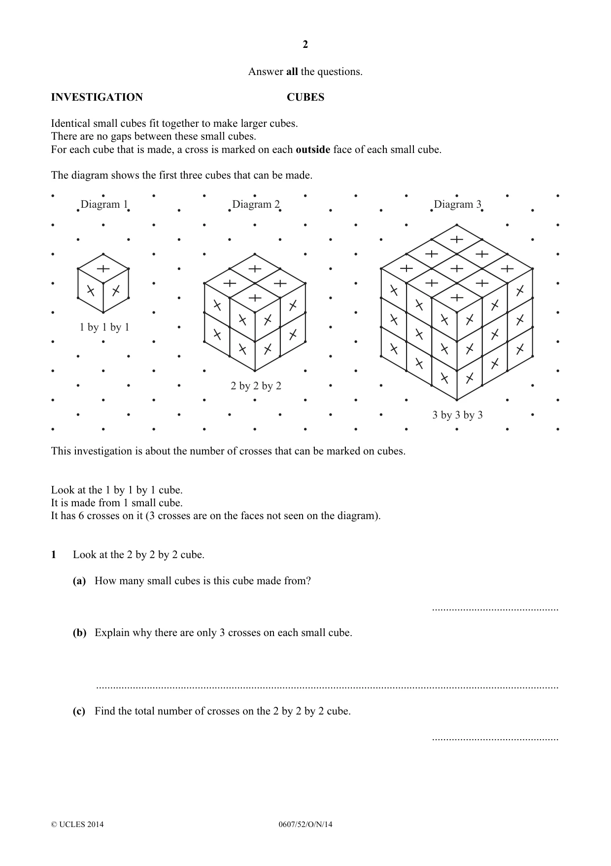 Cambridge IGCSE Mathematics - International 0607 2014 Oct/Nov Paper 5 · Variant 2 question paper, page 2 of 8