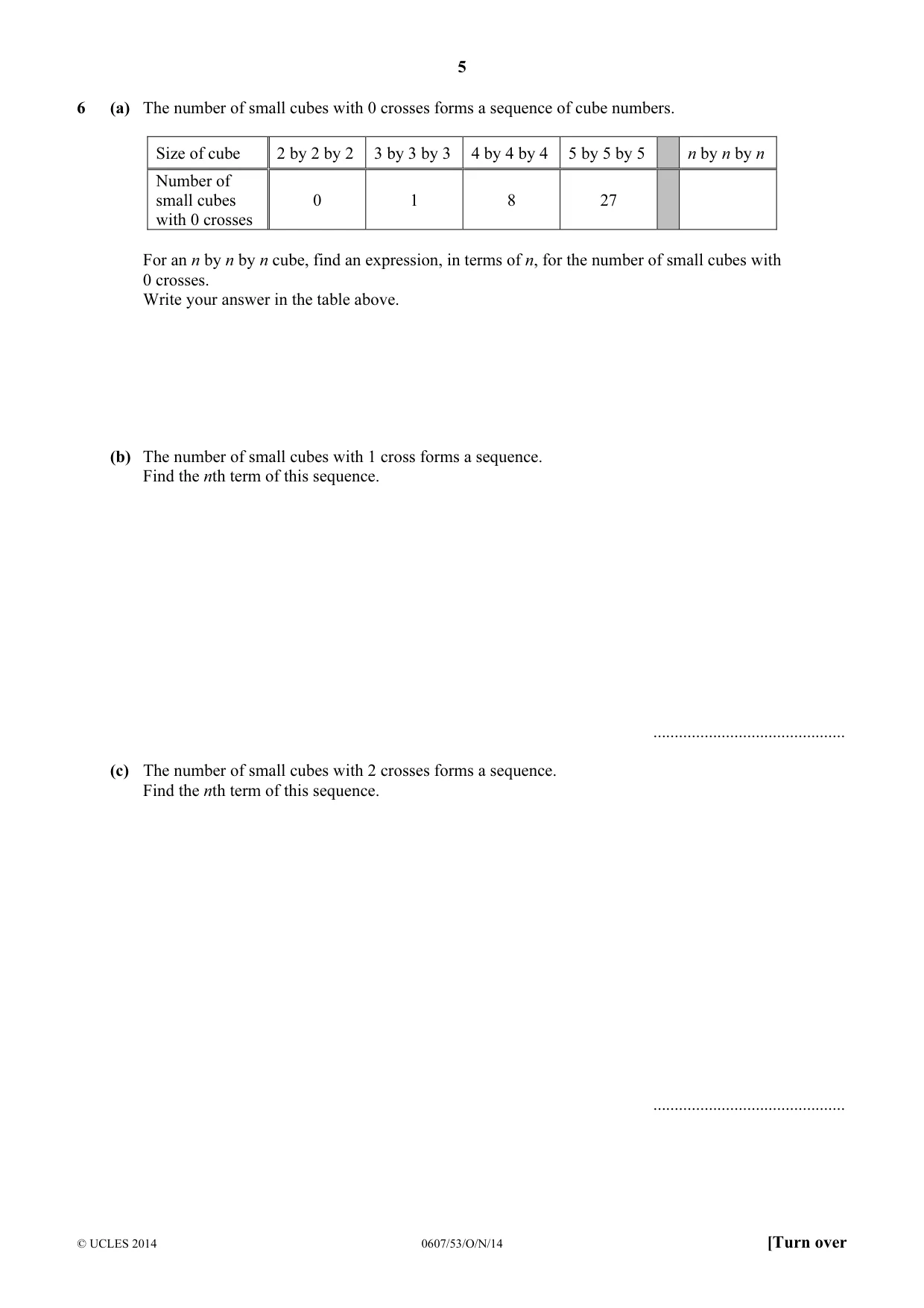 Cambridge IGCSE Mathematics - International 0607 2014 Oct/Nov Paper 5 · Variant 3 question paper, page 5 of 8