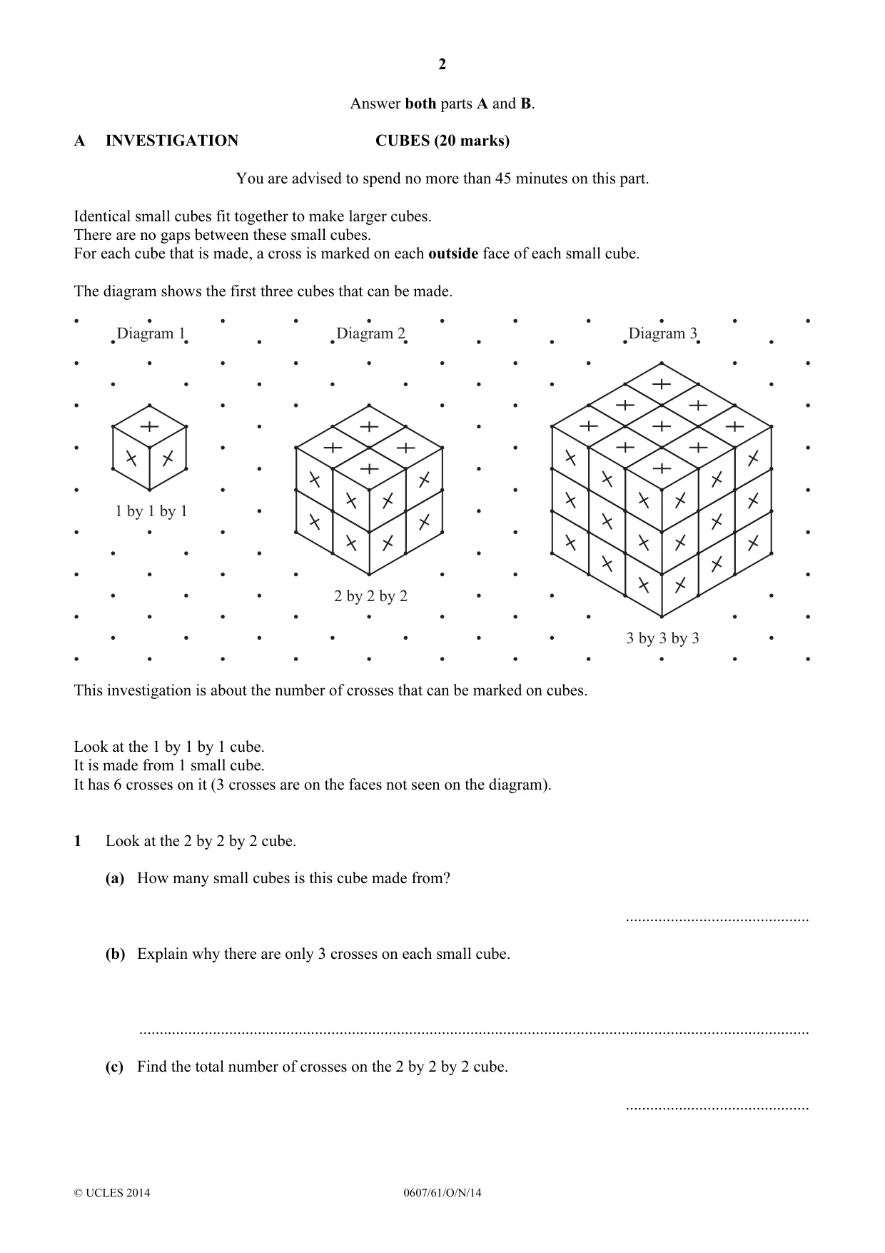 Cambridge IGCSE Mathematics - International 0607 2014 Oct/Nov Paper 6 · Variant 1 question paper, page 2 of 12