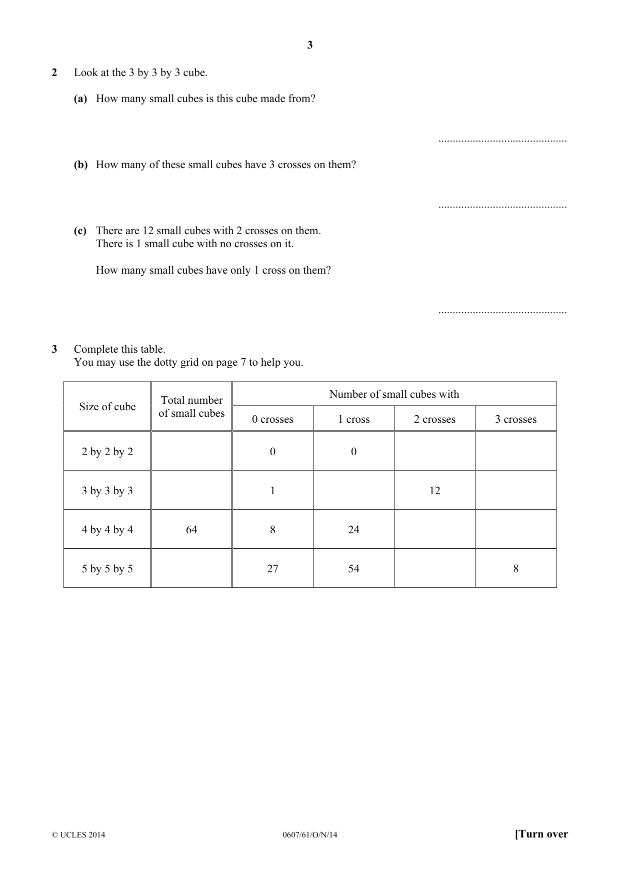 Cambridge IGCSE Mathematics - International 0607 2014 Oct/Nov Paper 6 · Variant 1 question paper, page 3 of 12