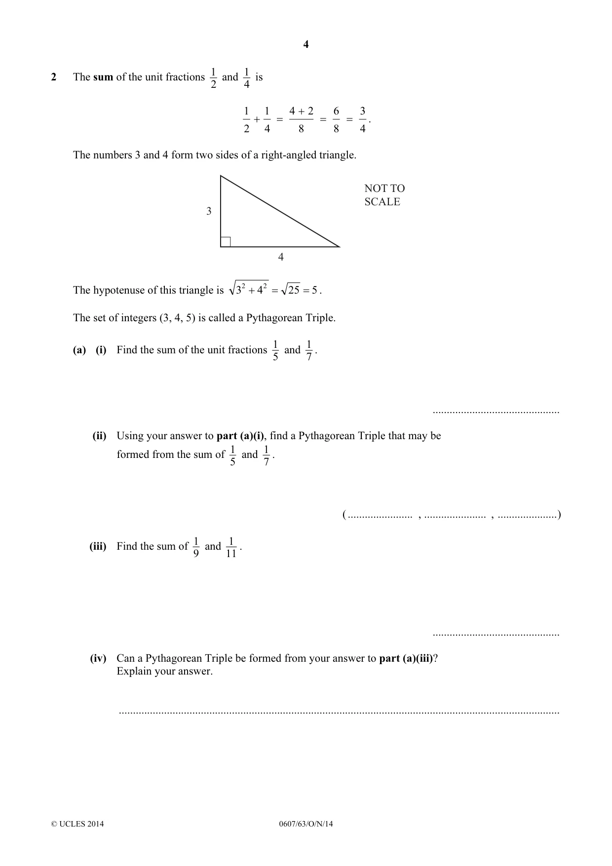 Cambridge IGCSE Mathematics - International 0607 2014 Oct/Nov Paper 6 · Variant 3 question paper, page 4 of 12