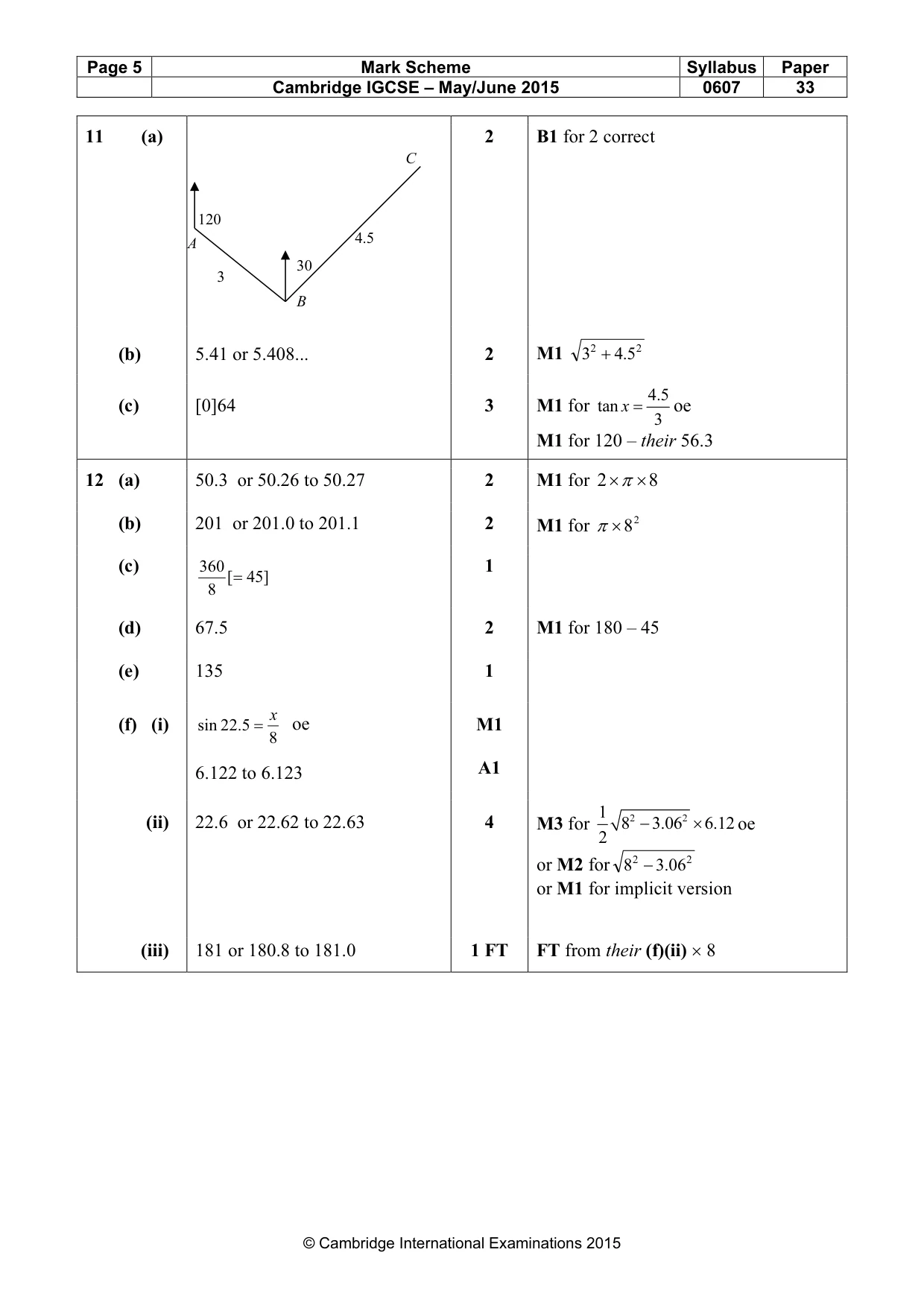 Mark scheme, page 5 of 6