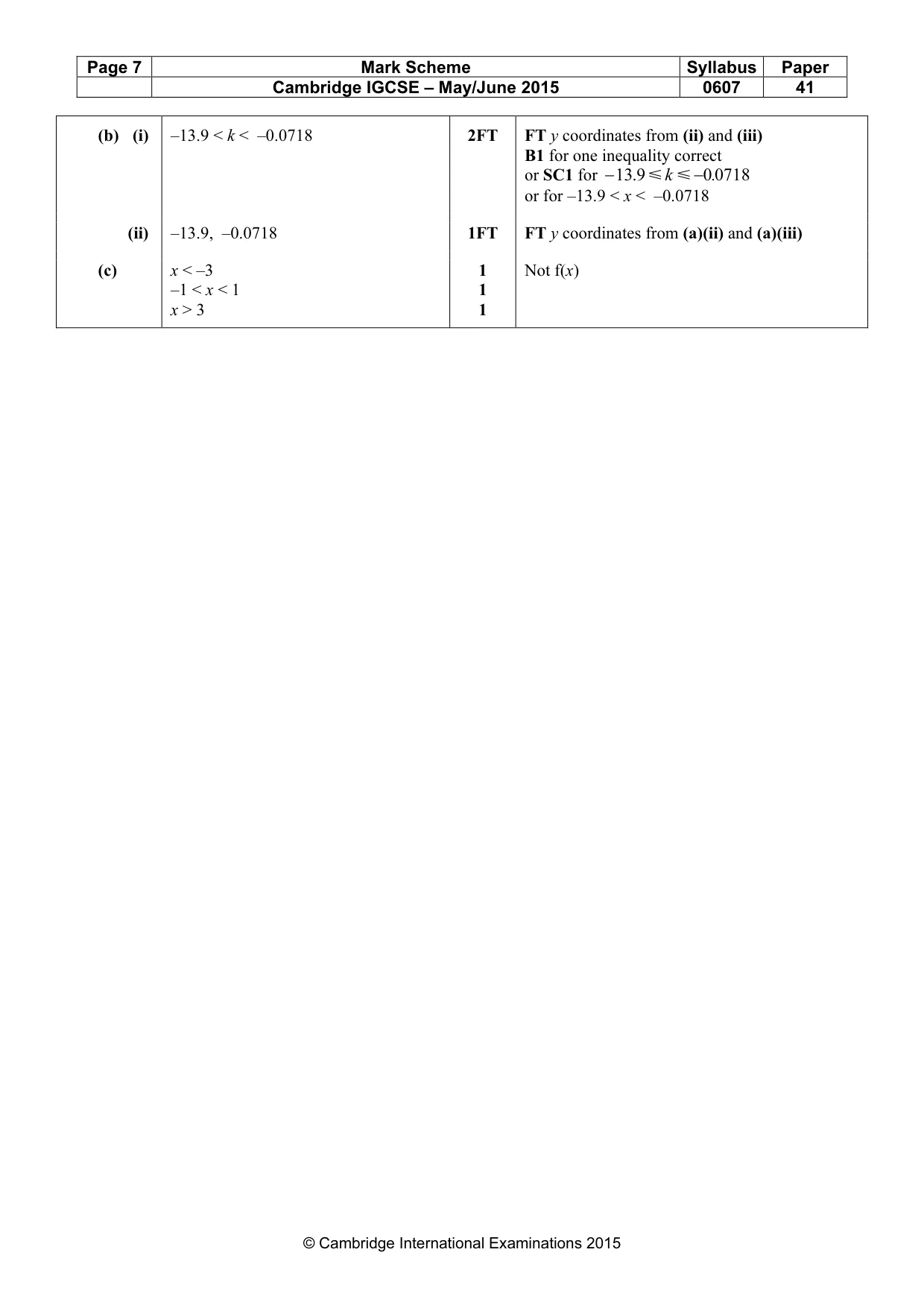 Mark scheme, page 7 of 7