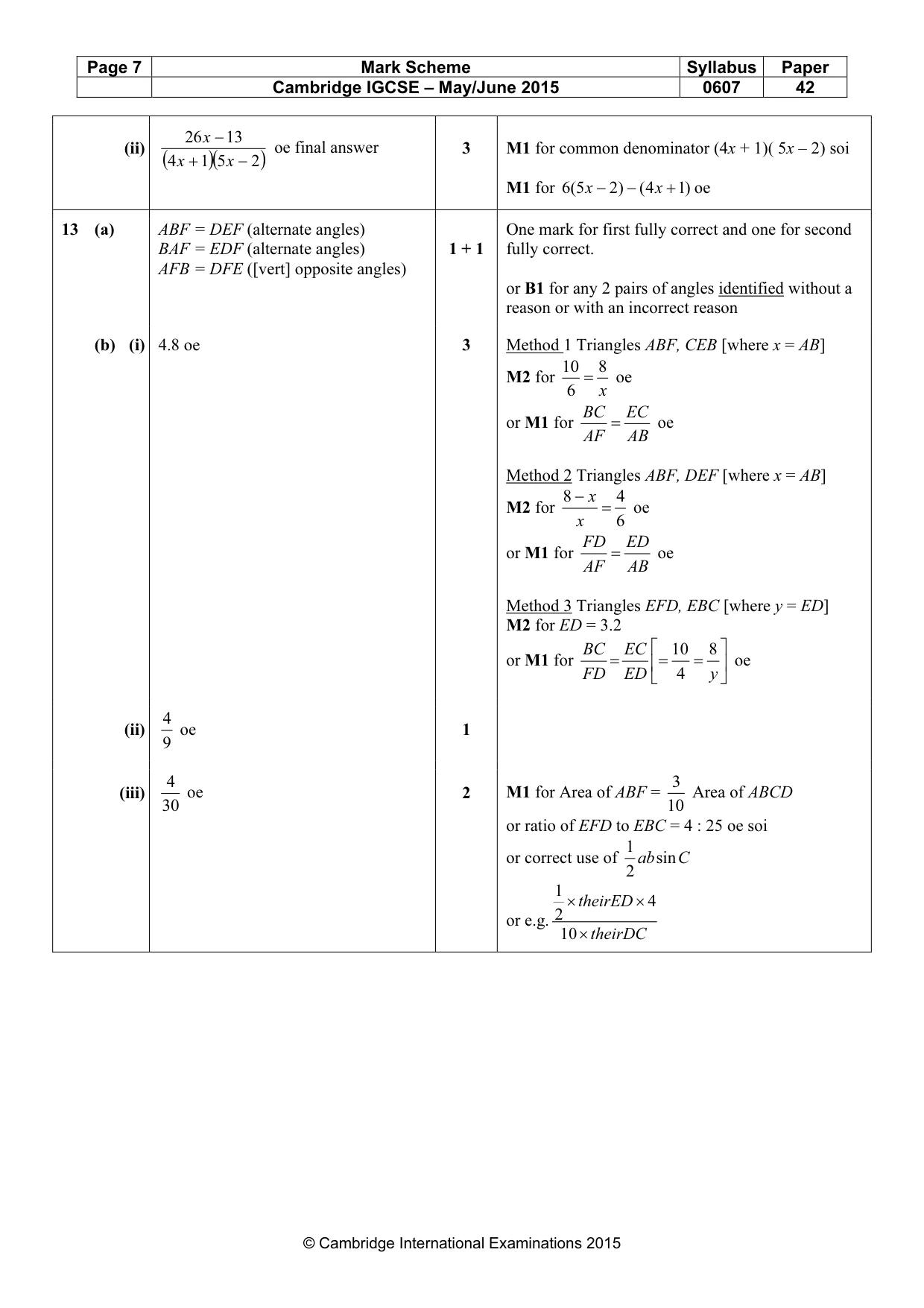 Mark scheme, page 7 of 7