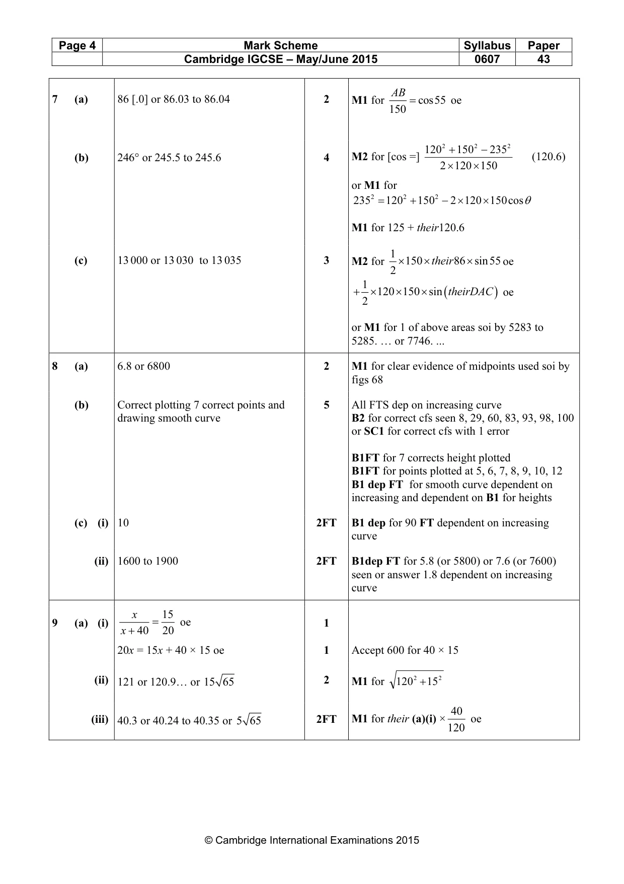Mark scheme, page 4 of 6