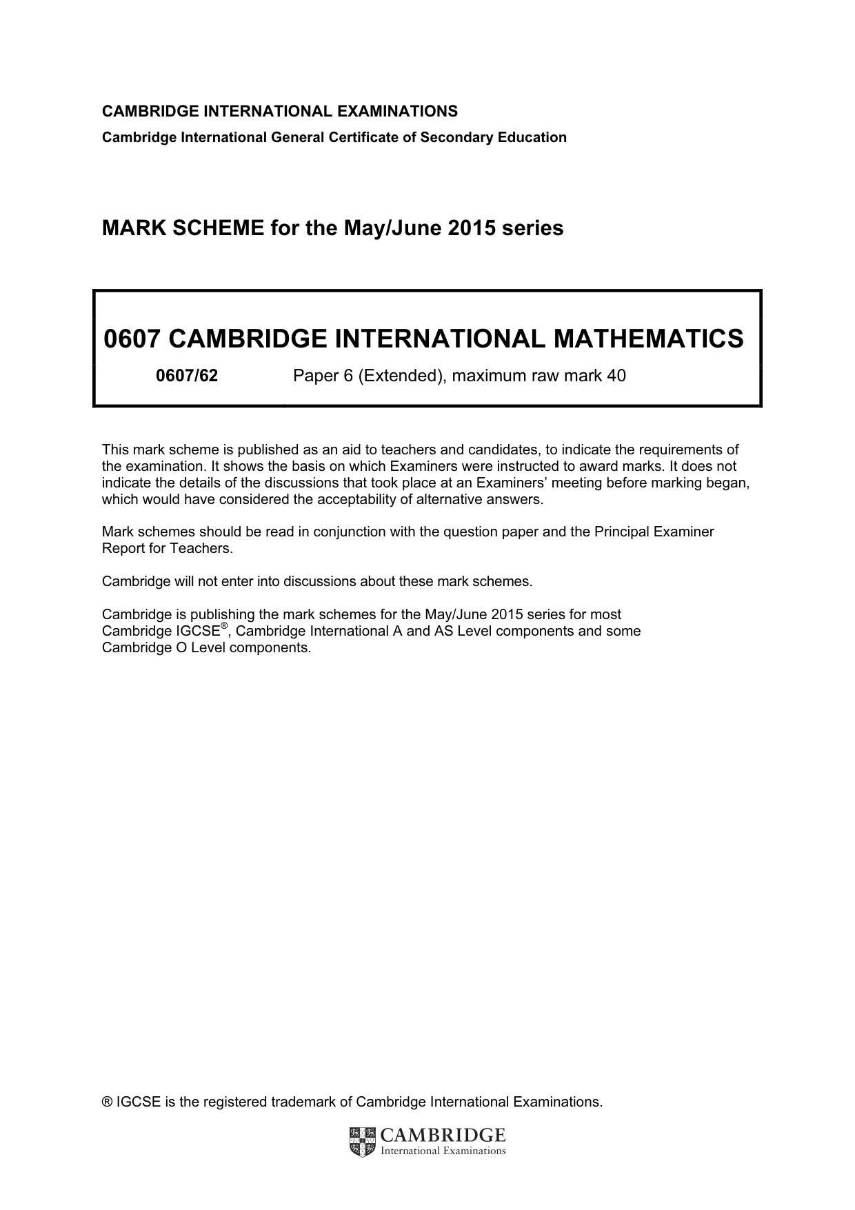 Mark scheme, page 1 of 5