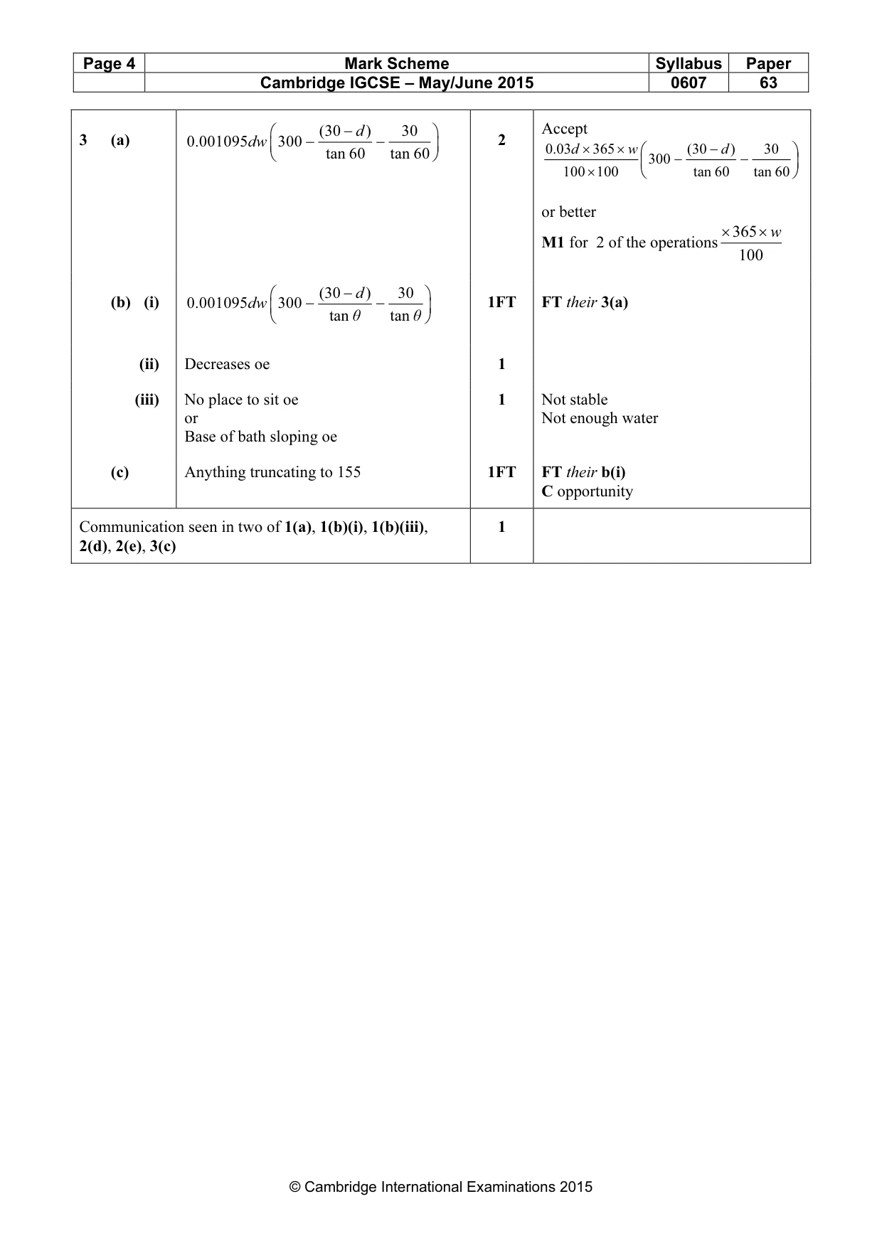 Mark scheme, page 4 of 4