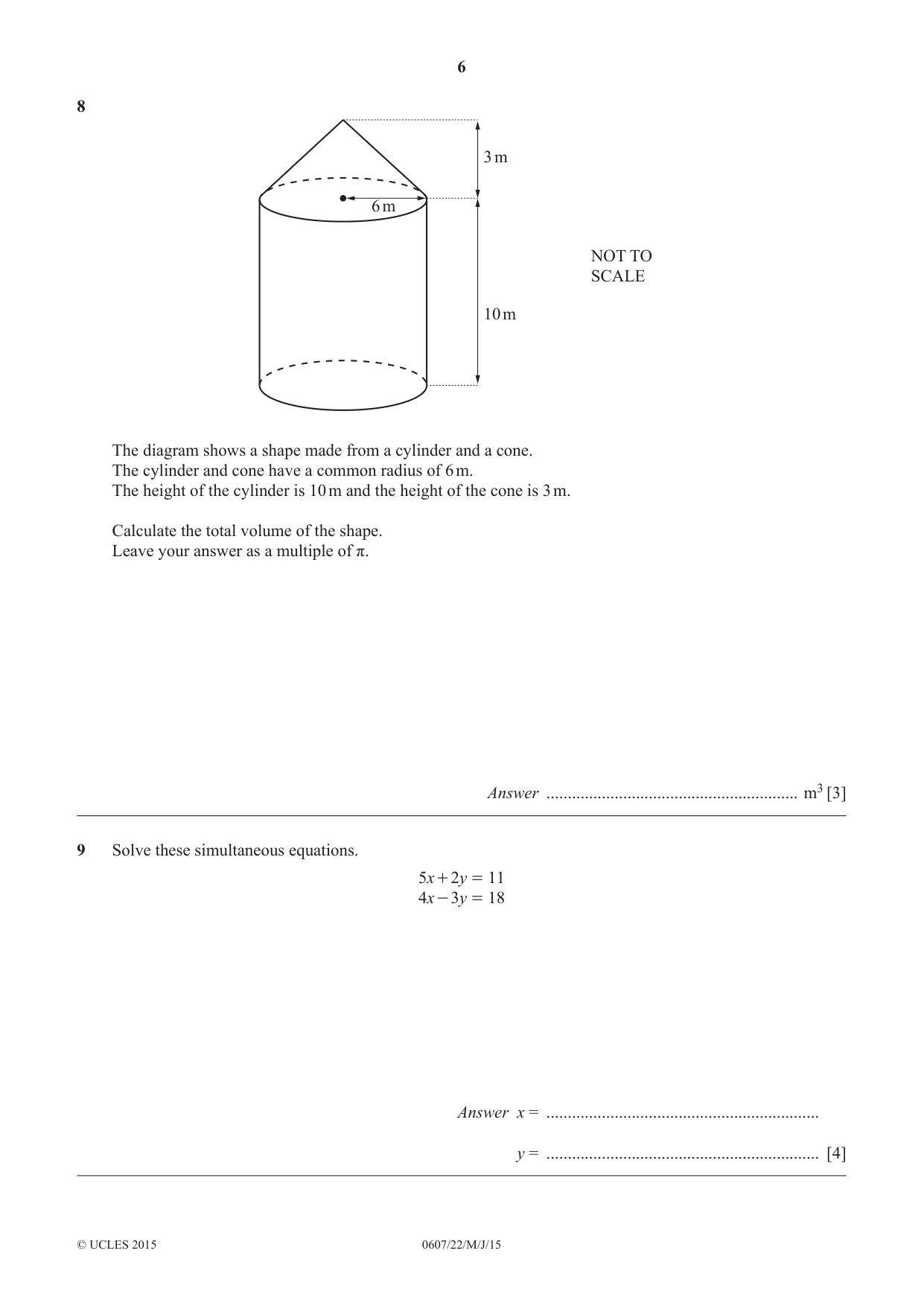 Cambridge IGCSE Mathematics - International 0607 2015 May/June Paper 2 · Variant 2 question paper, page 6 of 8