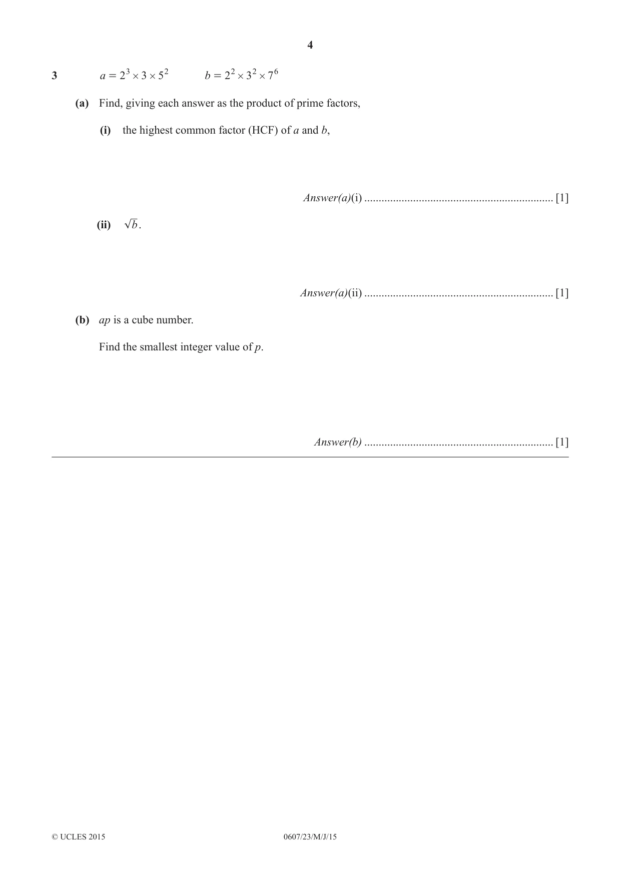 Cambridge IGCSE Mathematics - International 0607 2015 May/June Paper 2 · Variant 3 question paper, page 4 of 12