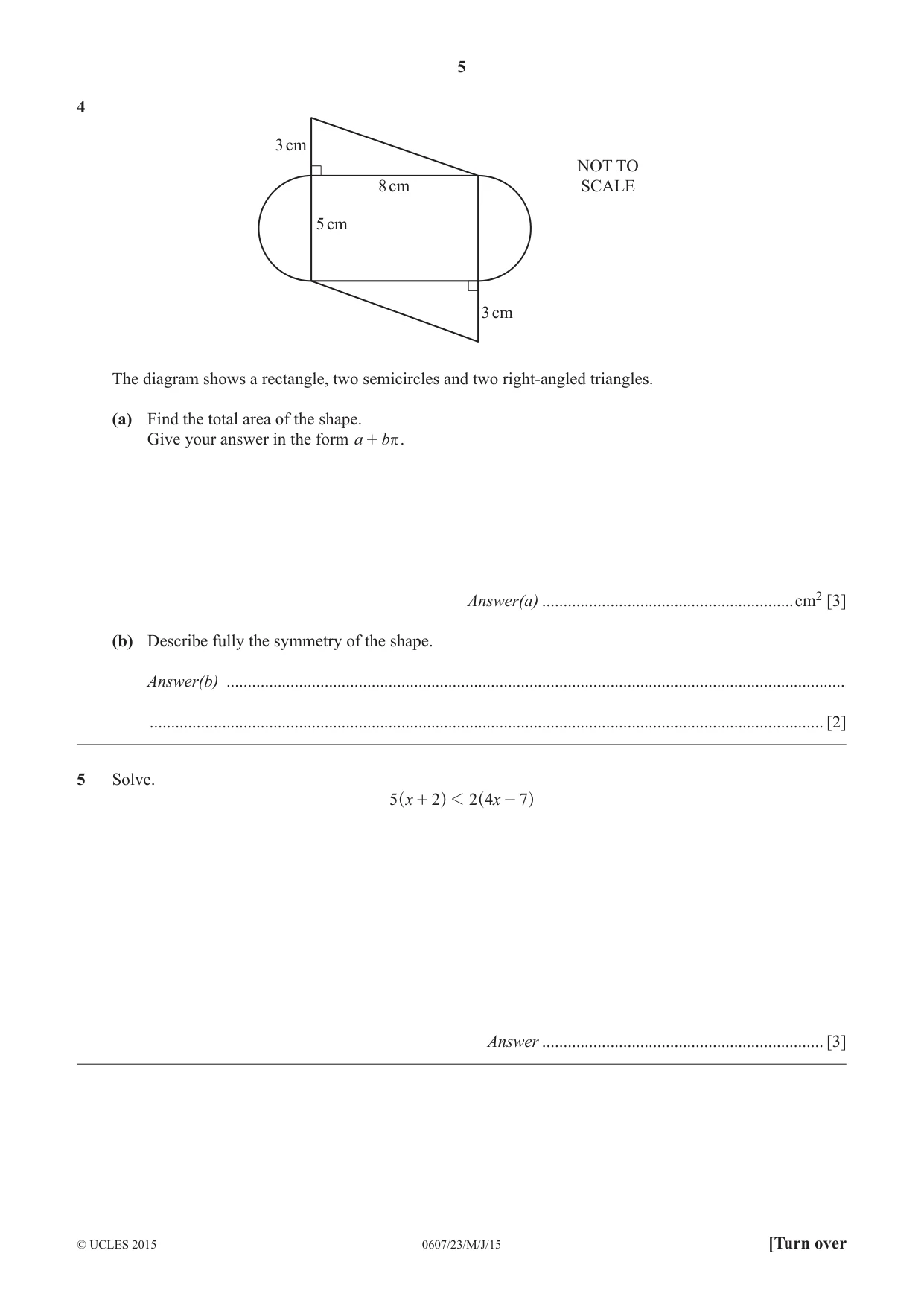 Cambridge IGCSE Mathematics - International 0607 2015 May/June Paper 2 · Variant 3 question paper, page 5 of 12