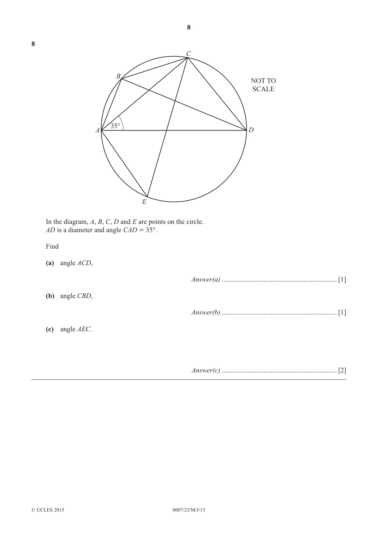 Cambridge IGCSE Mathematics - International 0607 2015 May/June Paper 2 · Variant 3 question paper, page 8 of 12