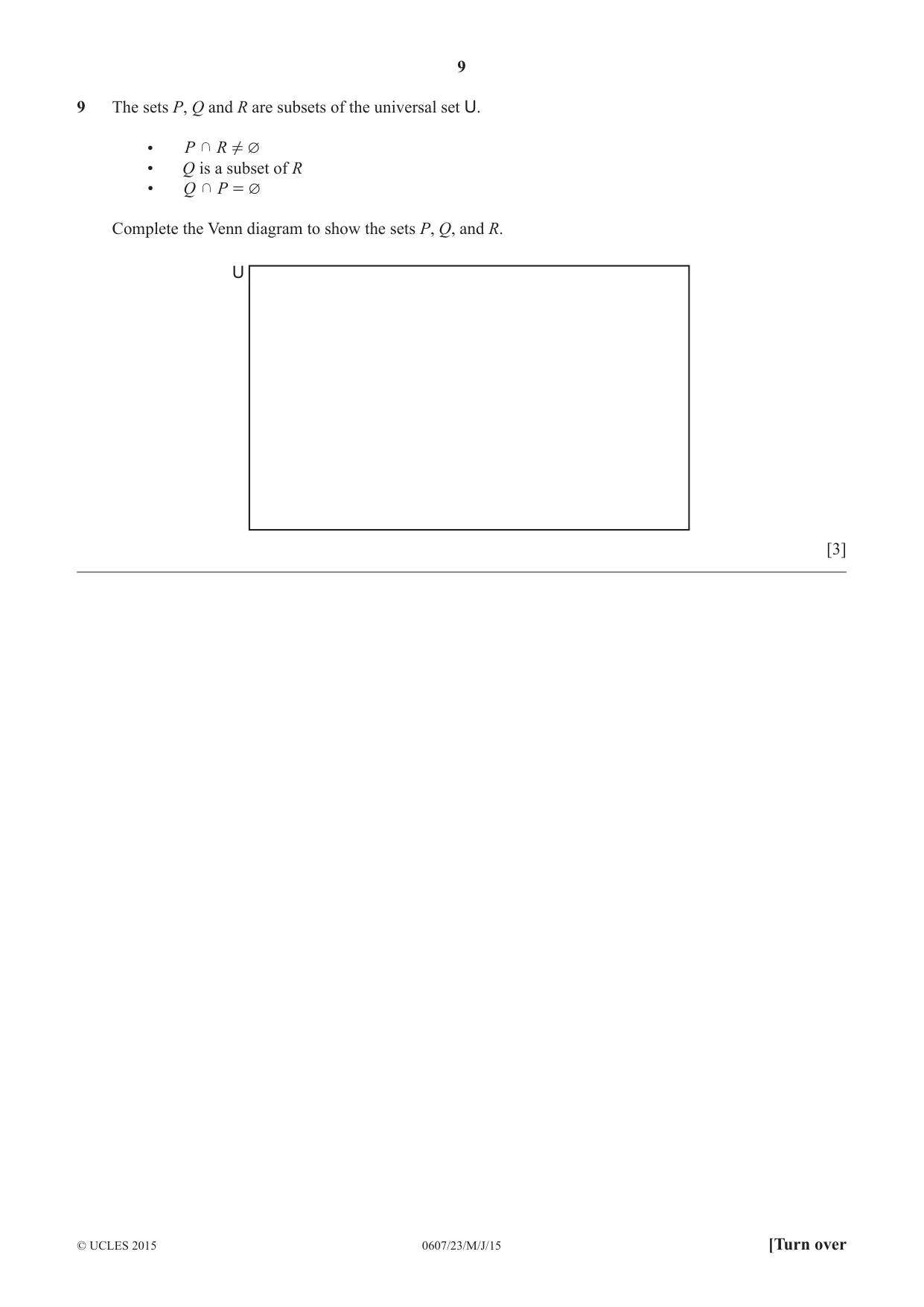 Cambridge IGCSE Mathematics - International 0607 2015 May/June Paper 2 · Variant 3 question paper, page 9 of 12