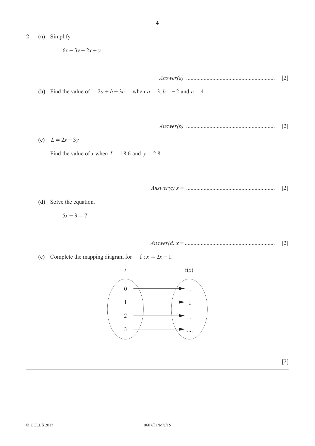 Cambridge IGCSE Mathematics - International 0607 2015 May/June Paper 3 · Variant 1 question paper, page 4 of 16