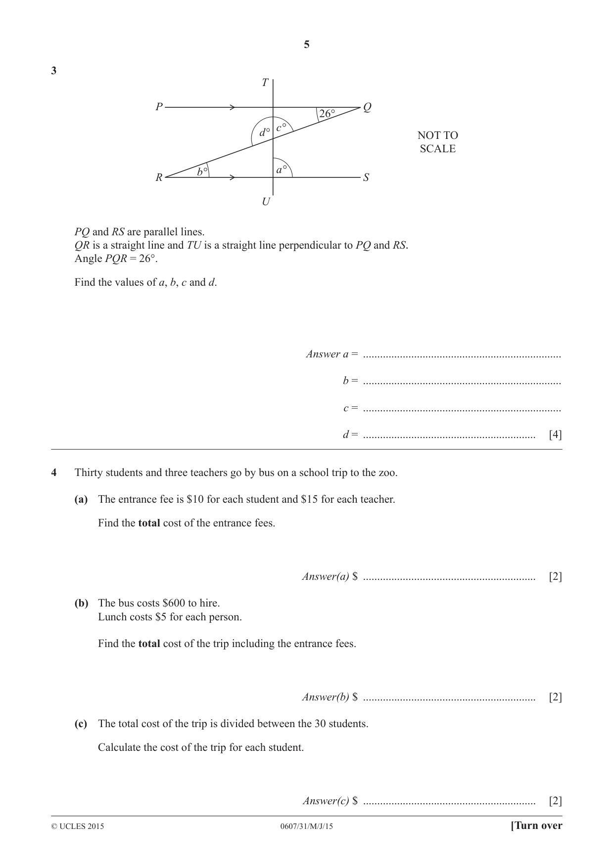 Cambridge IGCSE Mathematics - International 0607 2015 May/June Paper 3 · Variant 1 question paper, page 5 of 16