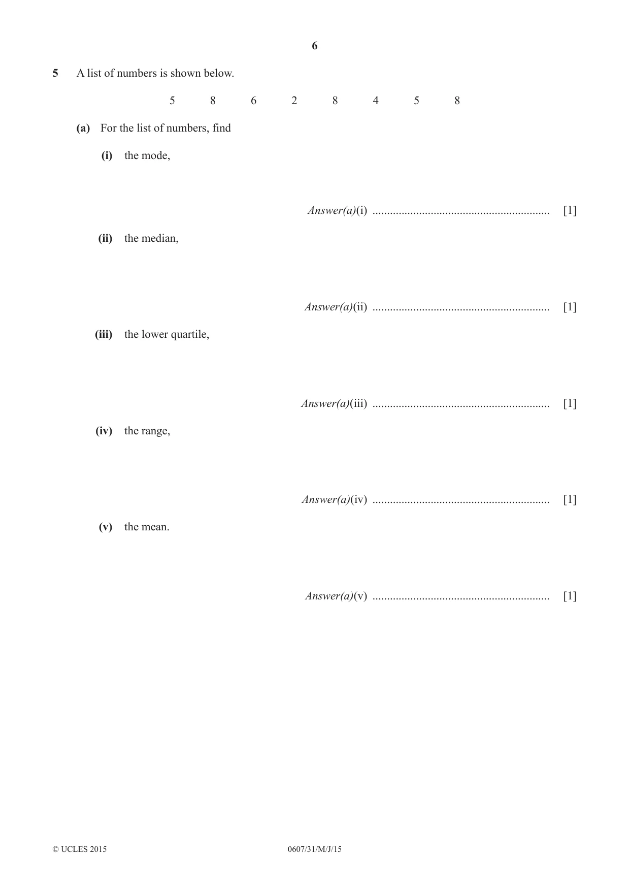 Cambridge IGCSE Mathematics - International 0607 2015 May/June Paper 3 · Variant 1 question paper, page 6 of 16