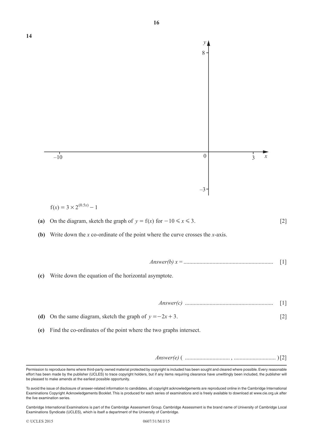 Cambridge IGCSE Mathematics - International 0607 2015 May/June Paper 3 · Variant 1 question paper, page 16 of 16