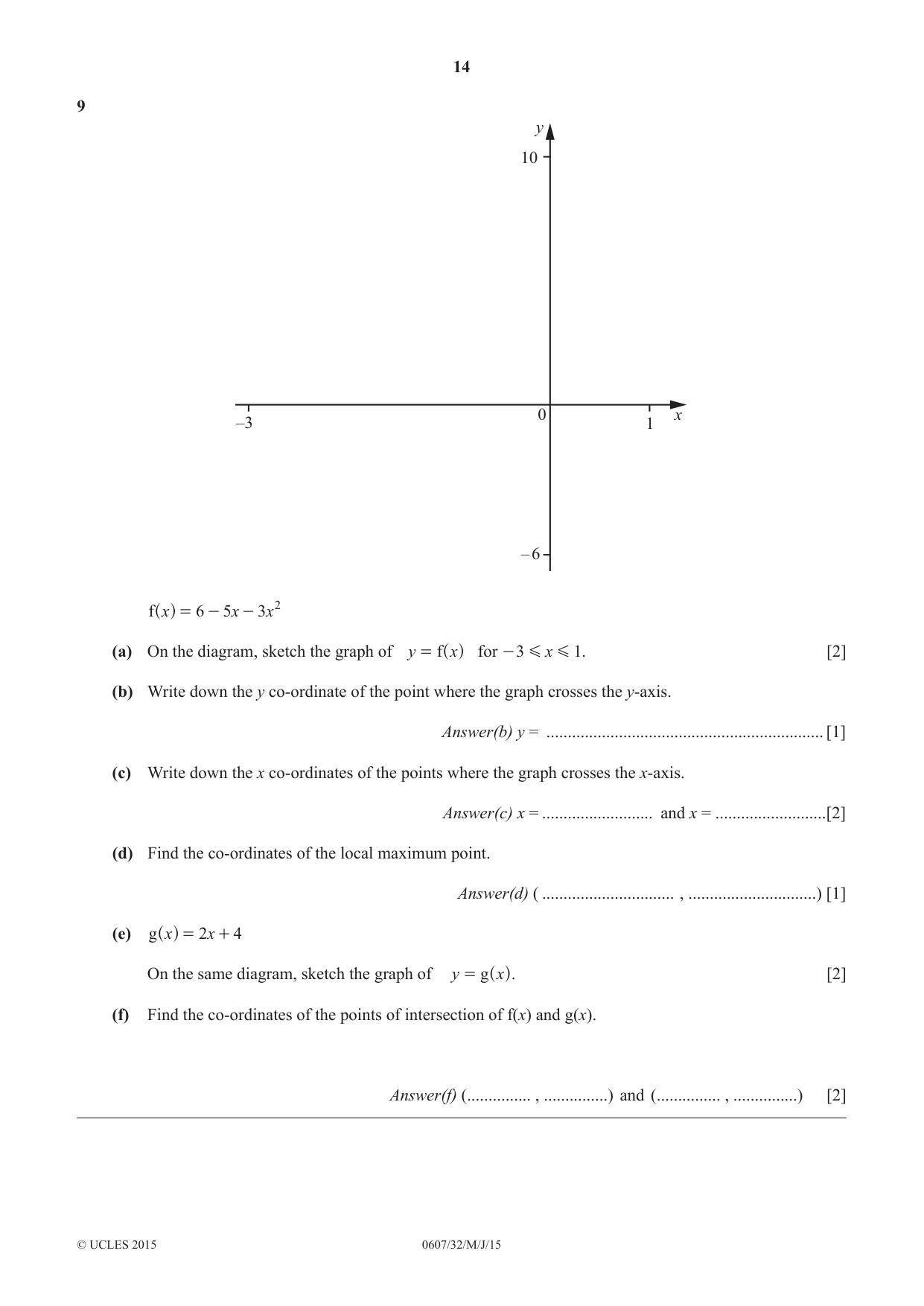 Cambridge IGCSE Mathematics - International 0607 2015 May/June Paper 3 · Variant 2 question paper, page 14 of 16