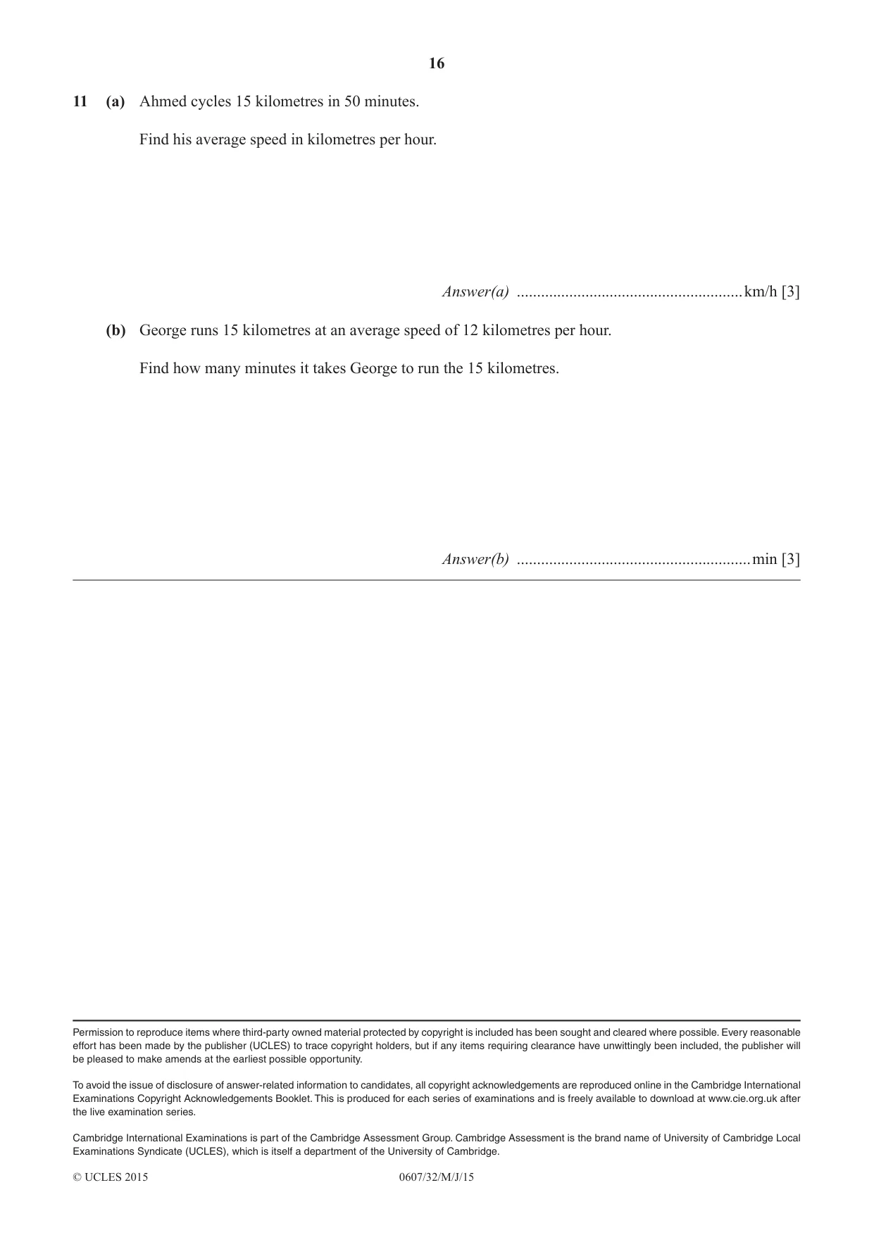 Cambridge IGCSE Mathematics - International 0607 2015 May/June Paper 3 · Variant 2 question paper, page 16 of 16
