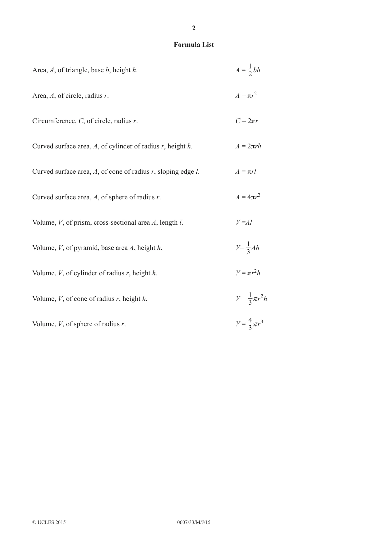 Cambridge IGCSE Mathematics - International 0607 2015 May/June Paper 3 · Variant 3 question paper, page 2 of 16