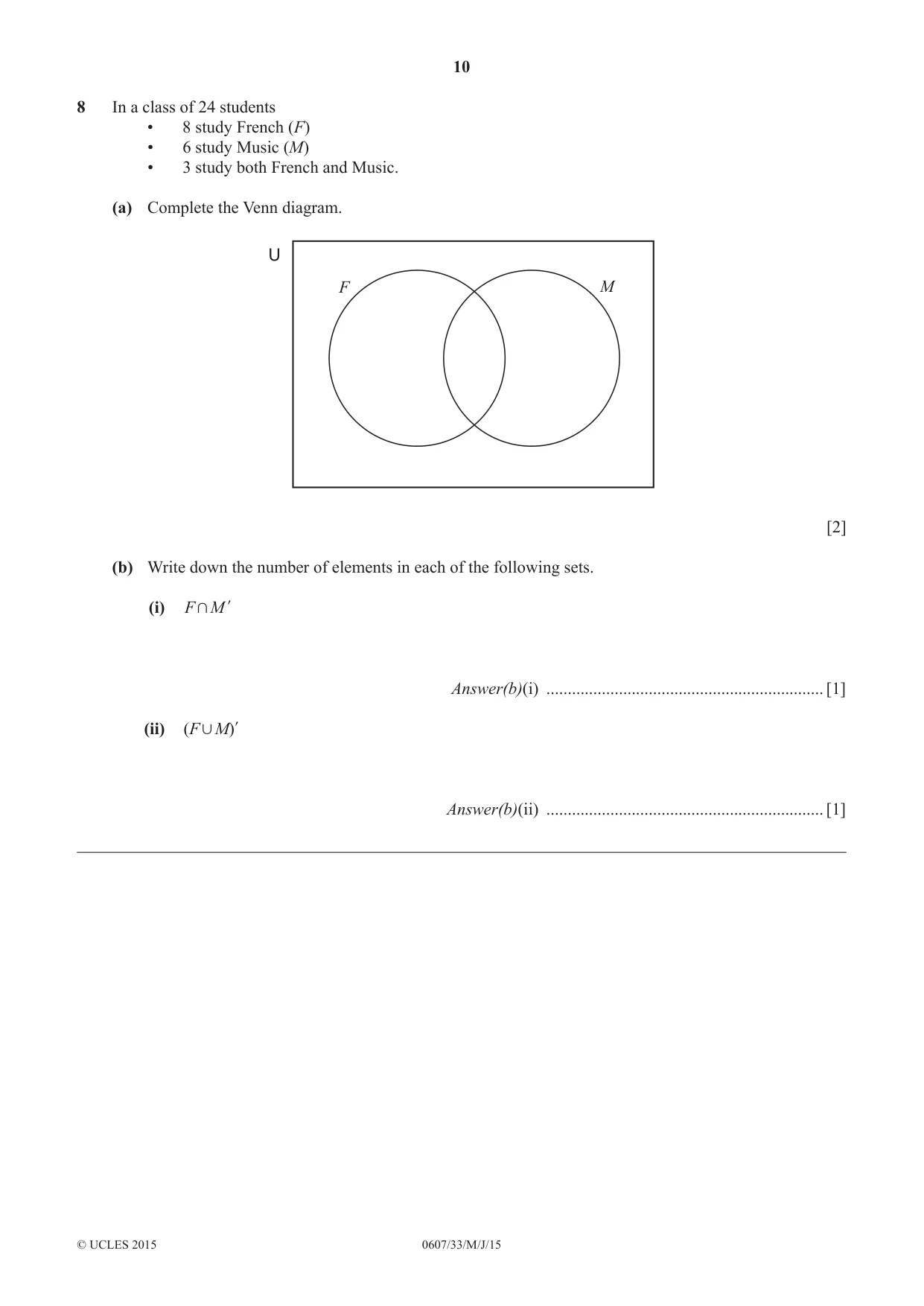 Cambridge IGCSE Mathematics - International 0607 2015 May/June Paper 3 · Variant 3 question paper, page 10 of 16