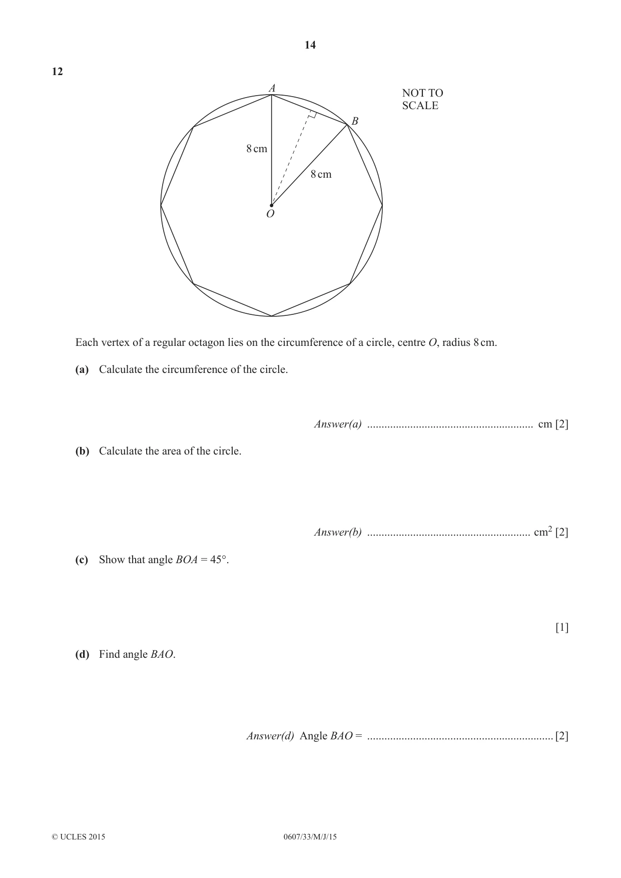 Cambridge IGCSE Mathematics - International 0607 2015 May/June Paper 3 · Variant 3 question paper, page 14 of 16