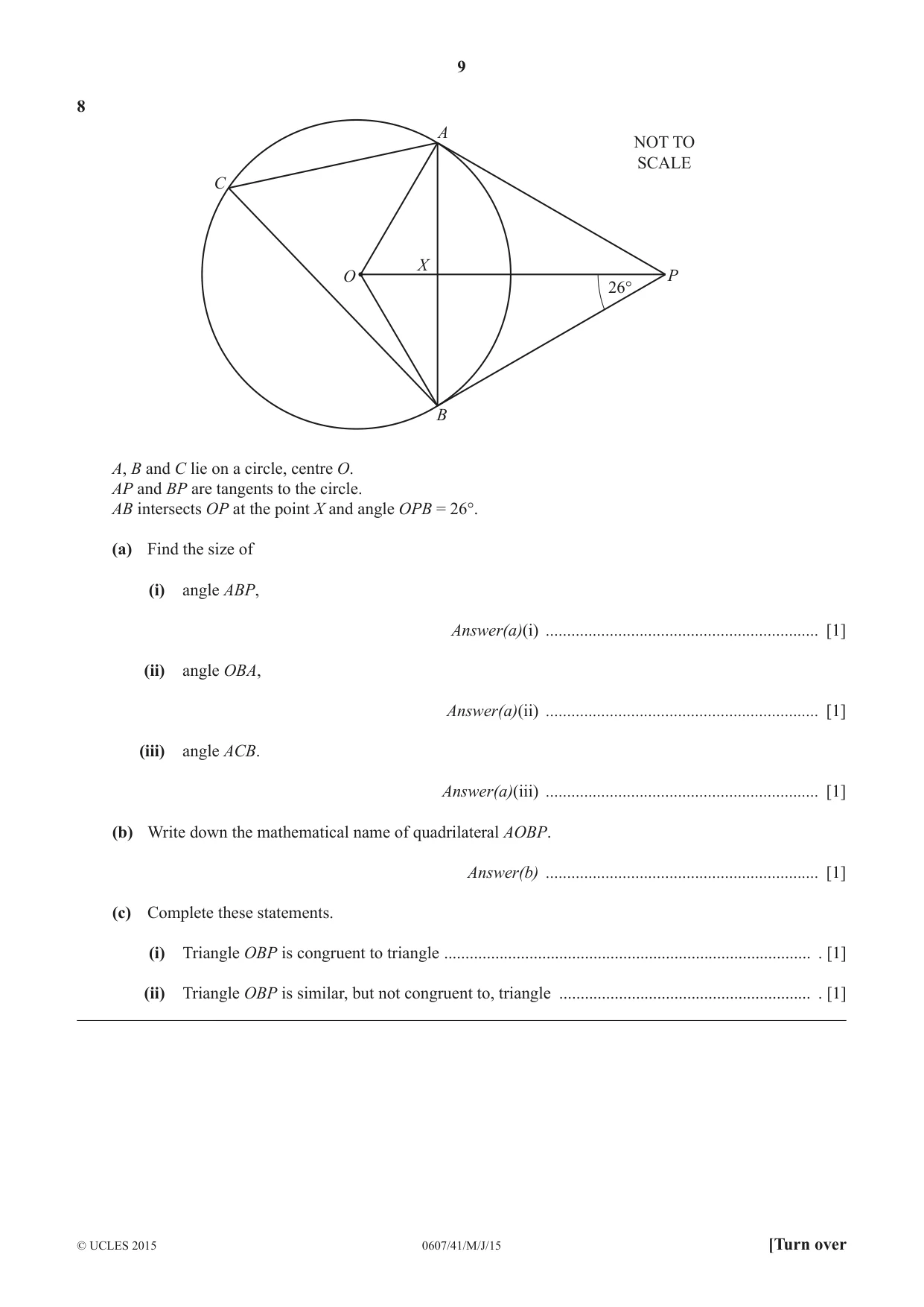 Cambridge IGCSE Mathematics - International 0607 2015 May/June Paper 4 · Variant 1 question paper, page 9 of 20
