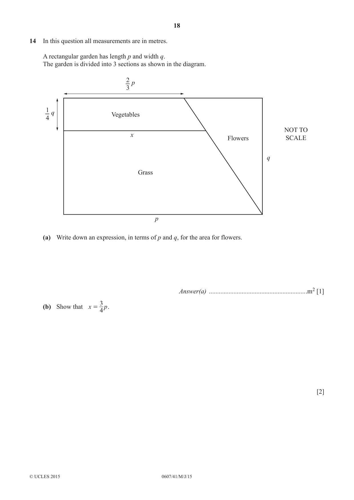 Cambridge IGCSE Mathematics - International 0607 2015 May/June Paper 4 · Variant 1 question paper, page 18 of 20