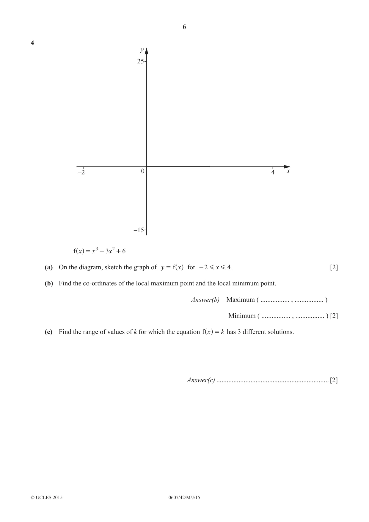 Cambridge IGCSE Mathematics - International 0607 2015 May/June Paper 4 · Variant 2 question paper, page 6 of 20