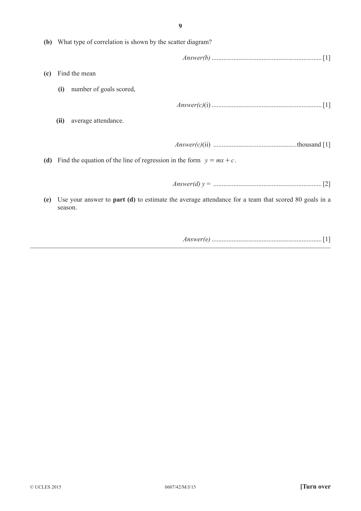 Cambridge IGCSE Mathematics - International 0607 2015 May/June Paper 4 · Variant 2 question paper, page 9 of 20