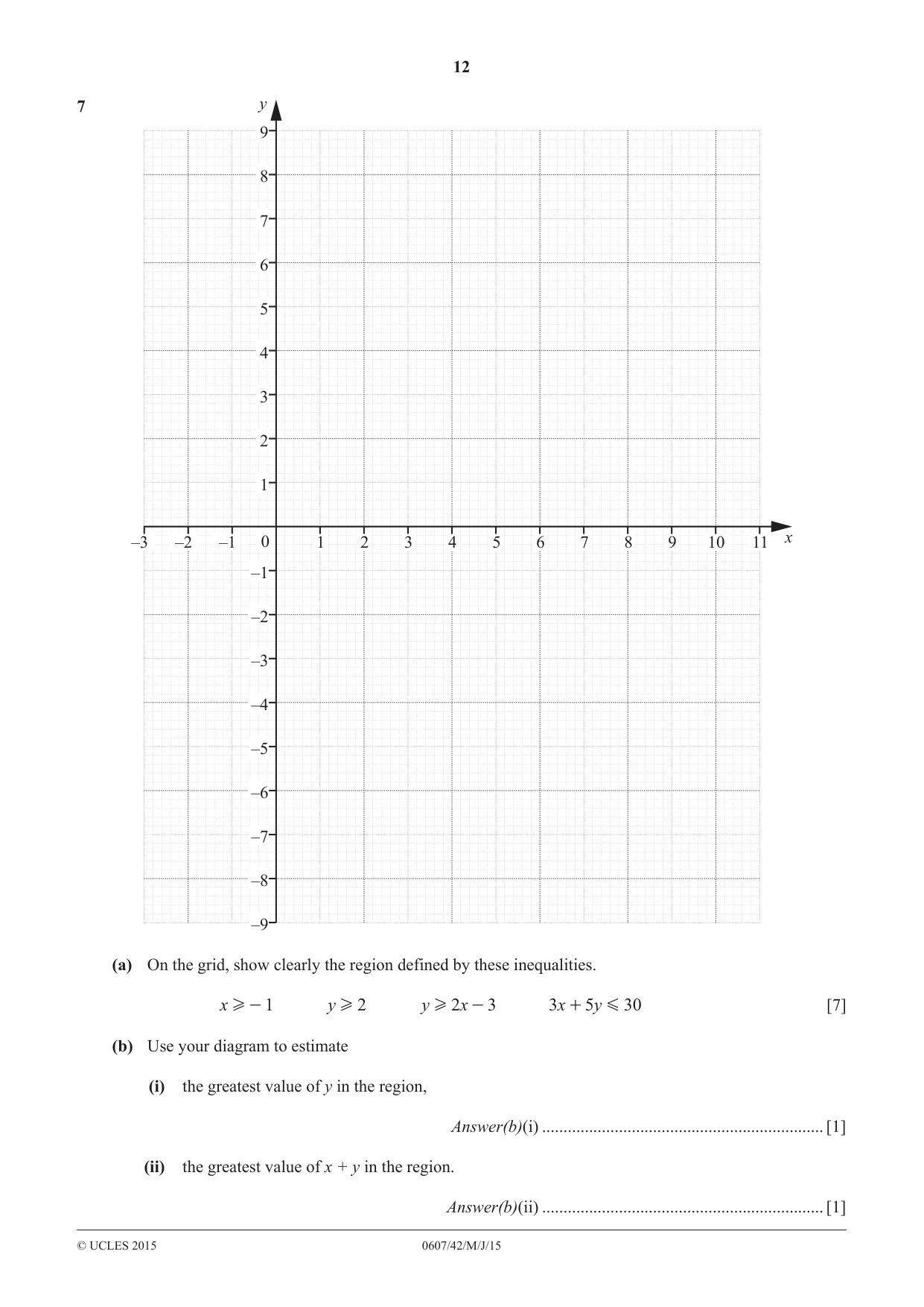 Cambridge IGCSE Mathematics - International 0607 2015 May/June Paper 4 · Variant 2 question paper, page 12 of 20