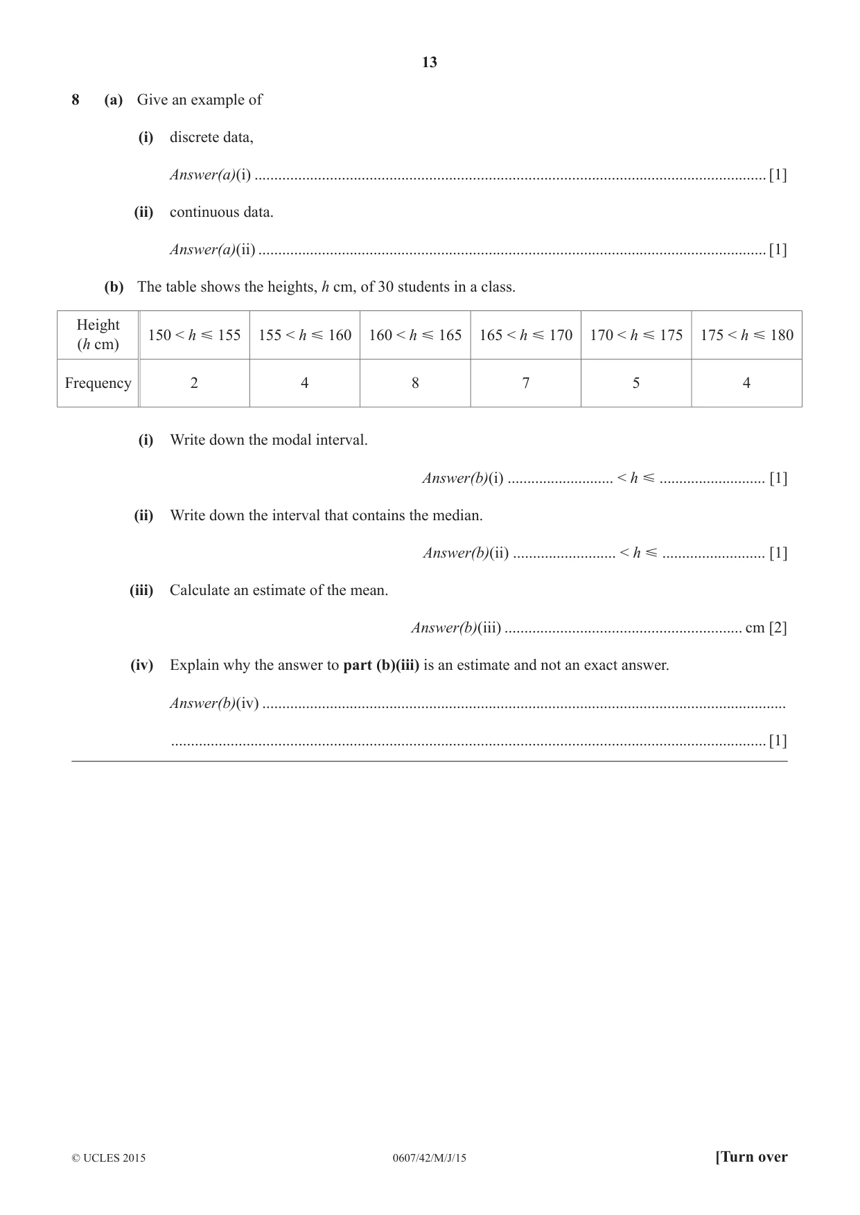 Cambridge IGCSE Mathematics - International 0607 2015 May/June Paper 4 · Variant 2 question paper, page 13 of 20