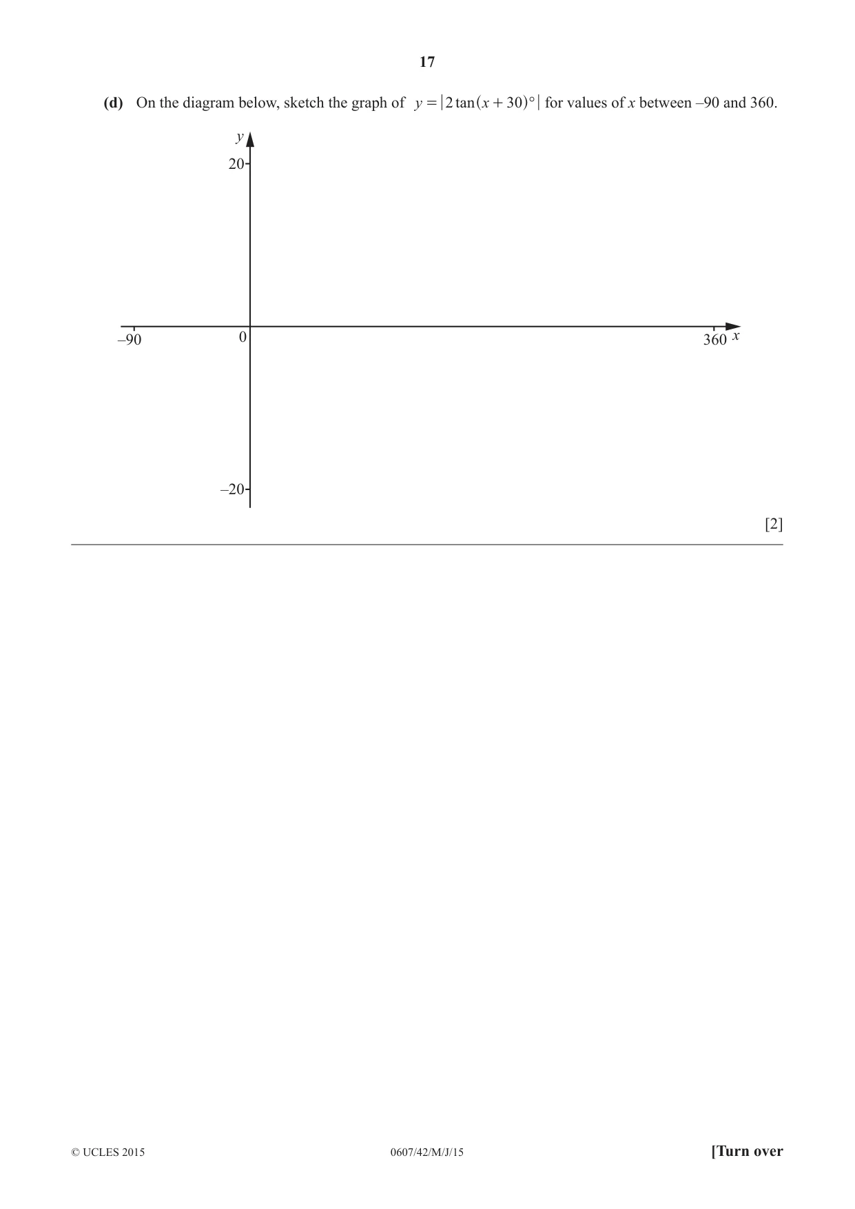 Cambridge IGCSE Mathematics - International 0607 2015 May/June Paper 4 · Variant 2 question paper, page 17 of 20