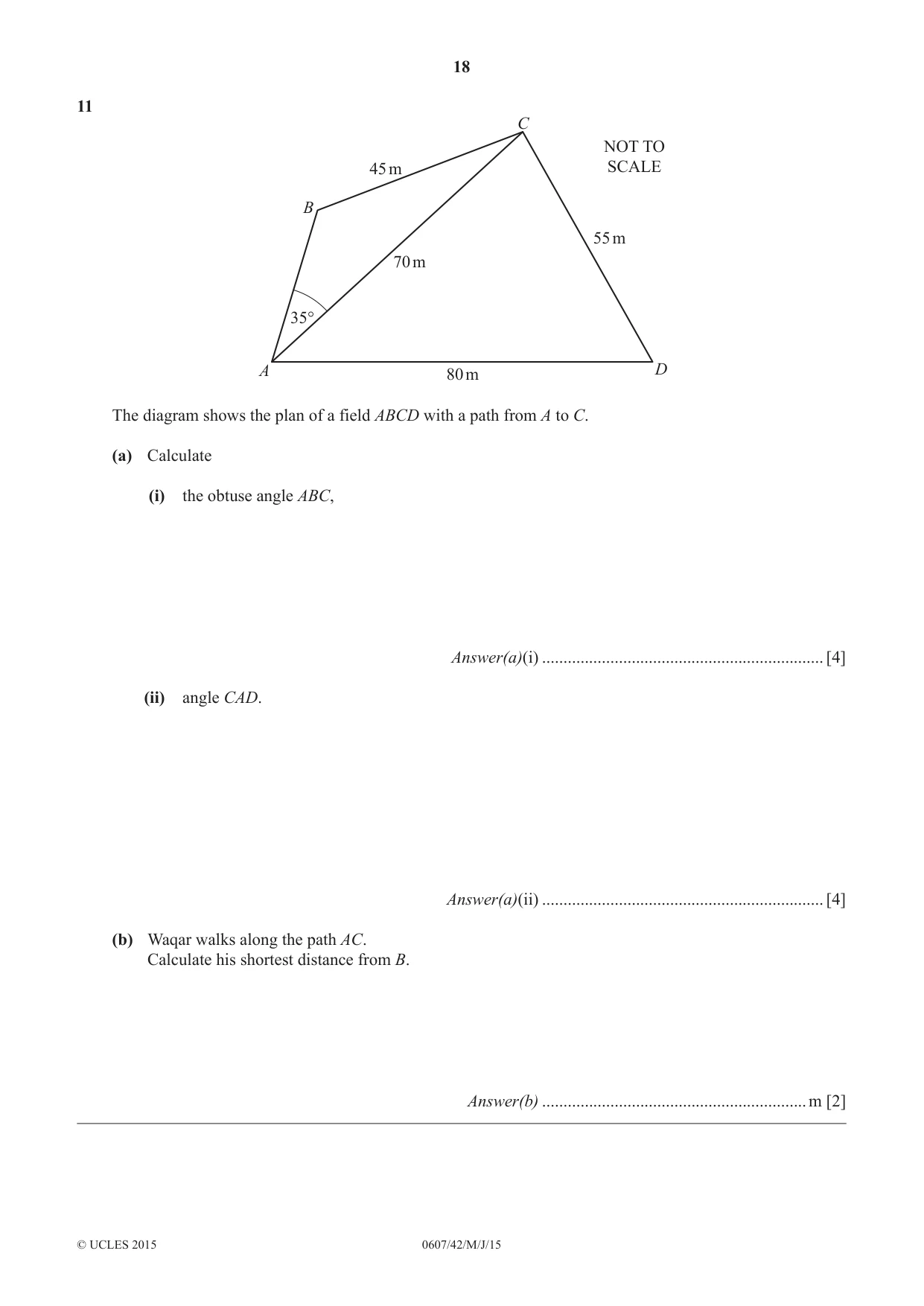 Cambridge IGCSE Mathematics - International 0607 2015 May/June Paper 4 · Variant 2 question paper, page 18 of 20