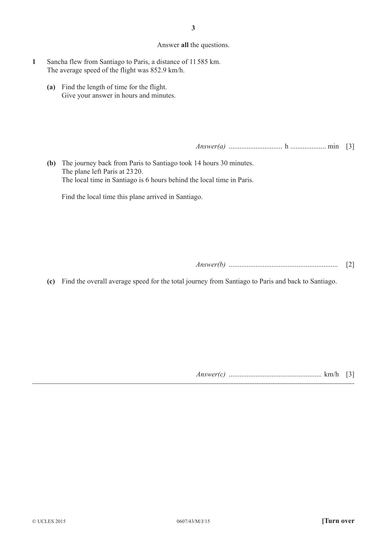 Cambridge IGCSE Mathematics - International 0607 2015 May/June Paper 4 · Variant 3 question paper, page 3 of 20