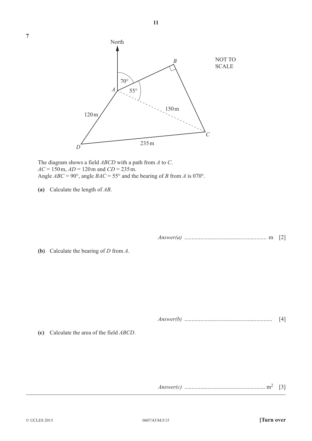 Cambridge IGCSE Mathematics - International 0607 2015 May/June Paper 4 · Variant 3 question paper, page 11 of 20