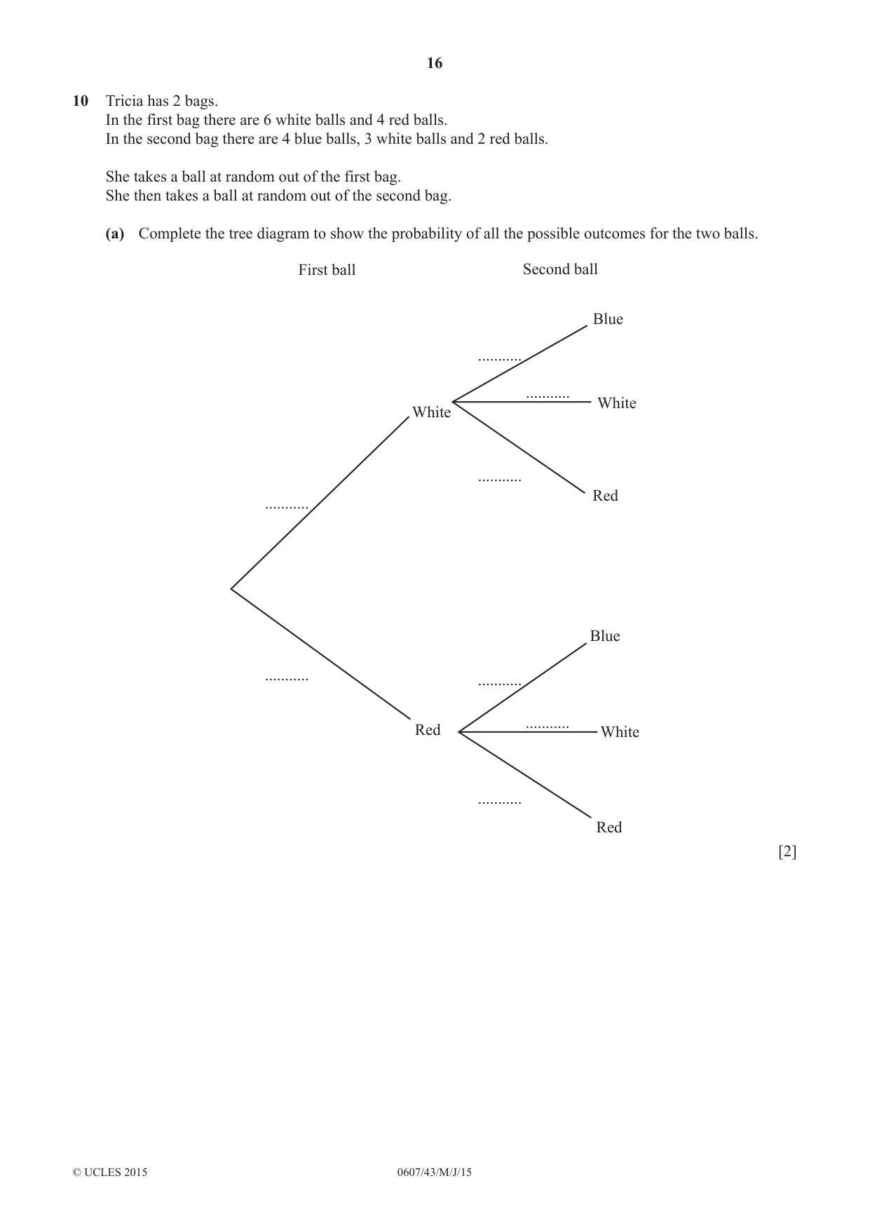 Cambridge IGCSE Mathematics - International 0607 2015 May/June Paper 4 · Variant 3 question paper, page 16 of 20