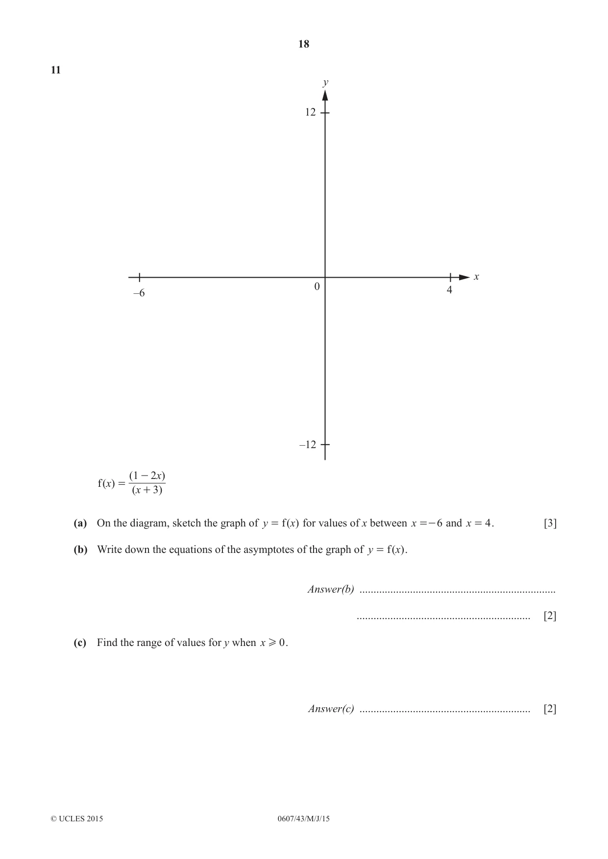 Cambridge IGCSE Mathematics - International 0607 2015 May/June Paper 4 · Variant 3 question paper, page 18 of 20