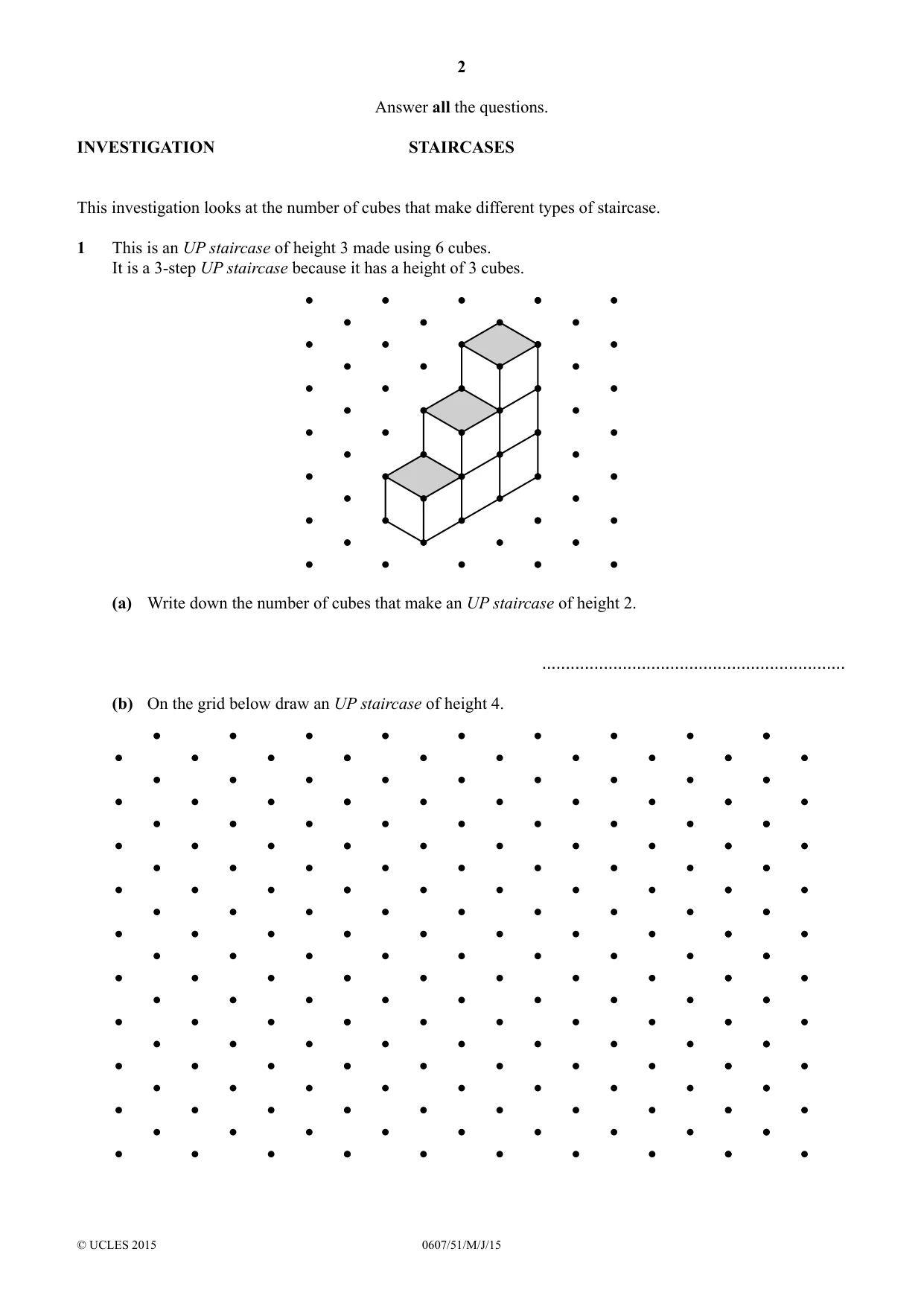 Cambridge IGCSE Mathematics - International 0607 2015 May/June Paper 5 · Variant 1 question paper, page 2 of 8