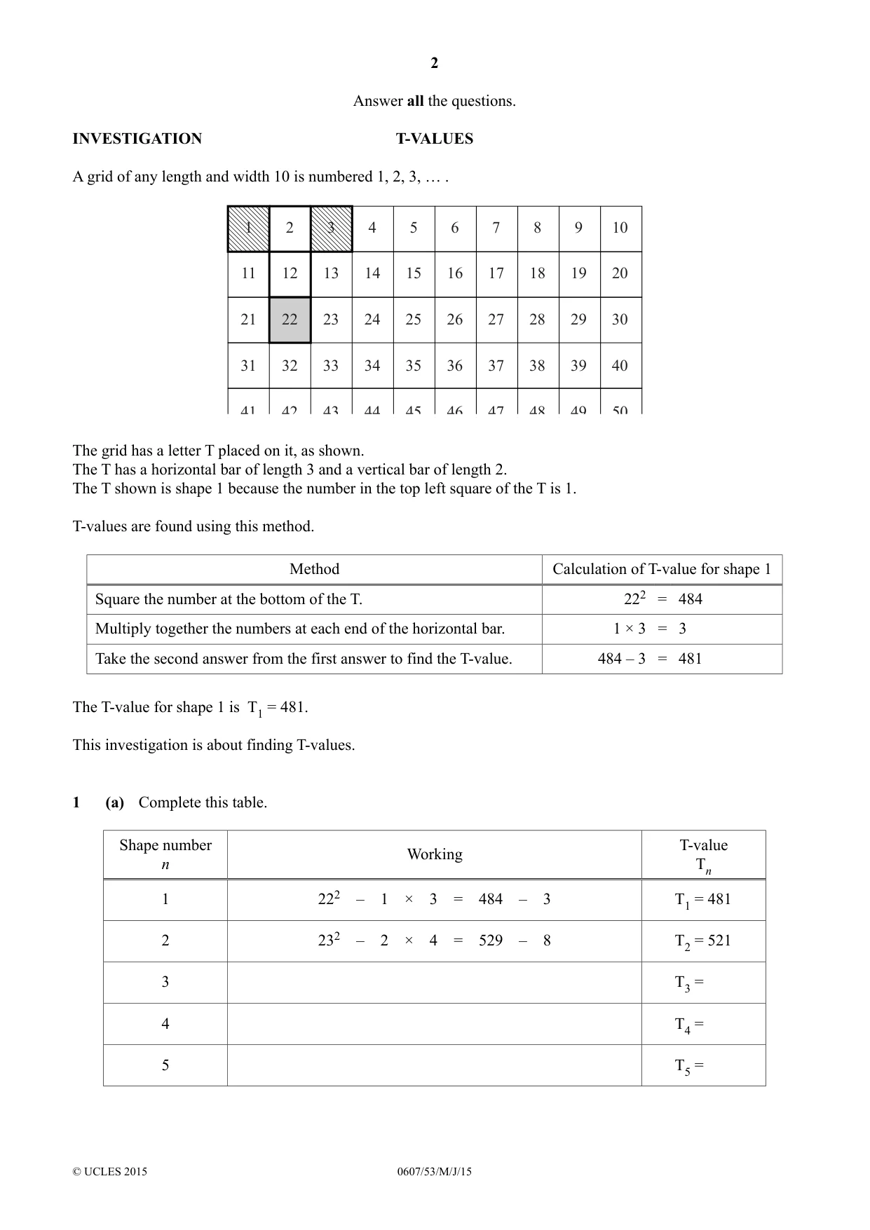 Cambridge IGCSE Mathematics - International 0607 2015 May/June Paper 5 · Variant 3 question paper, page 2 of 8