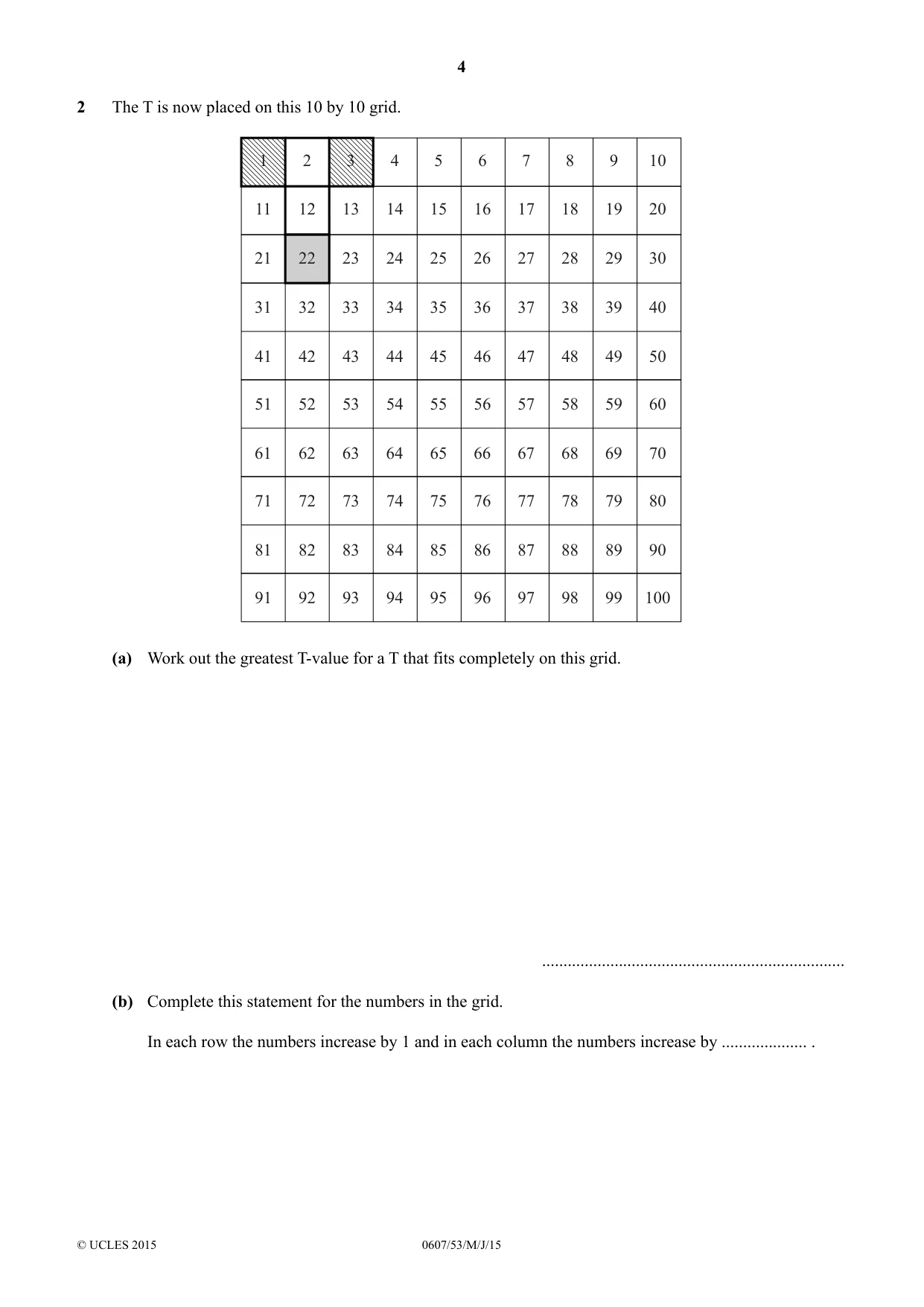 Cambridge IGCSE Mathematics - International 0607 2015 May/June Paper 5 · Variant 3 question paper, page 4 of 8