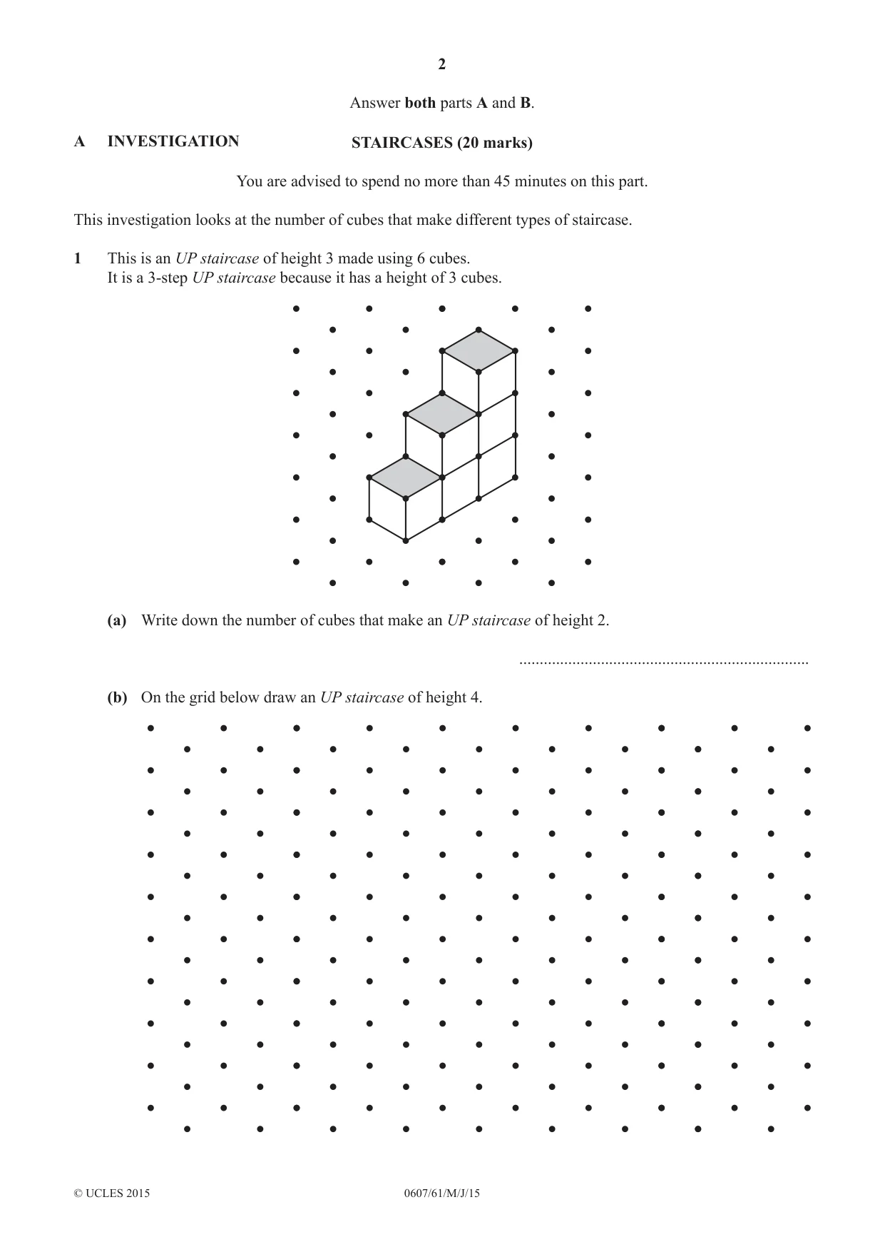Cambridge IGCSE Mathematics - International 0607 2015 May/June Paper 6 · Variant 1 question paper, page 2 of 12